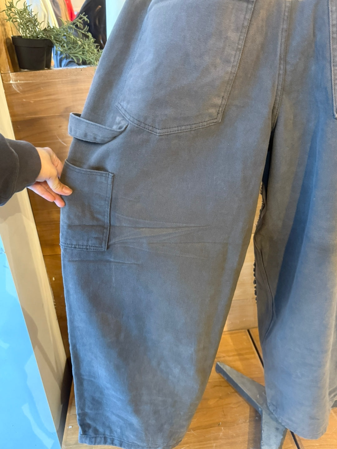 Raw edge baggy cargo pants 7889