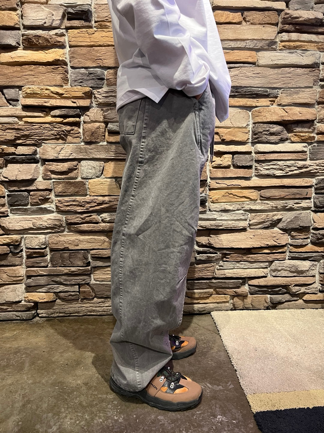 Side Stitch Cotton Cargo Pants