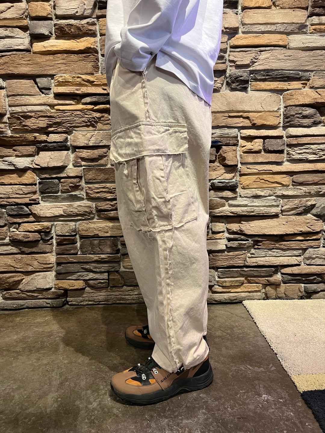 Raw edge men's pants
