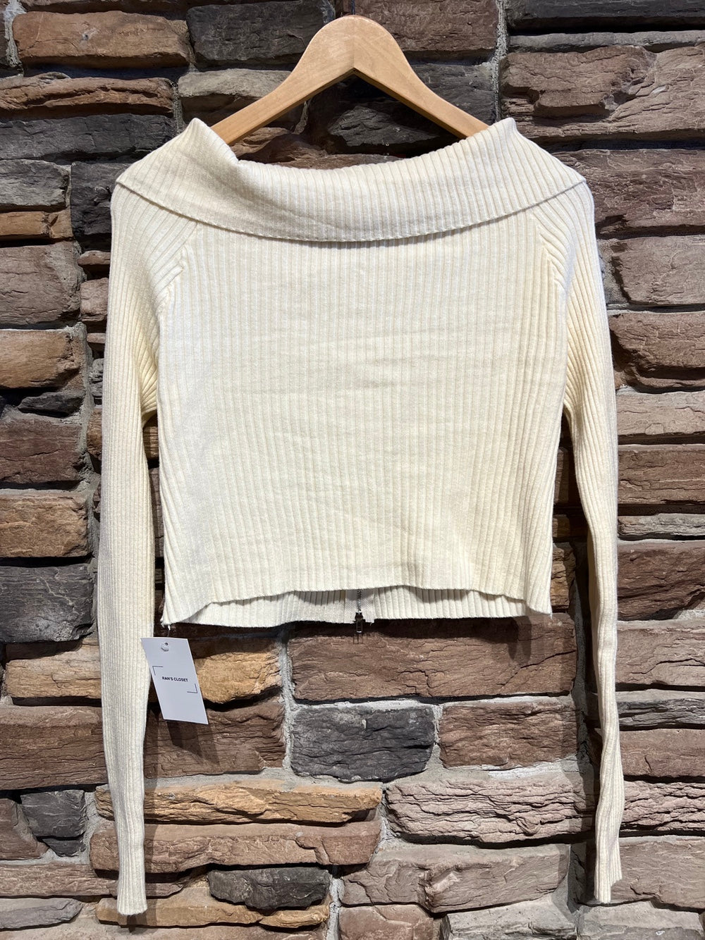 Double Zipper Folded Collar Cardigan