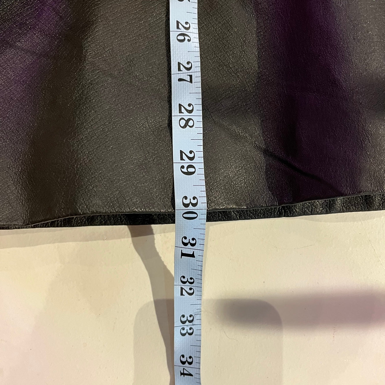 Vintage Leather Coat with Faux Fur Trim