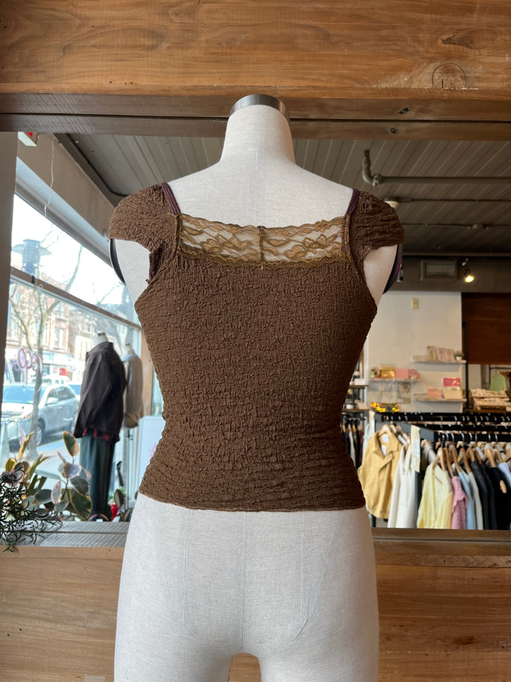 Lace Detail Cap Sleeve Top