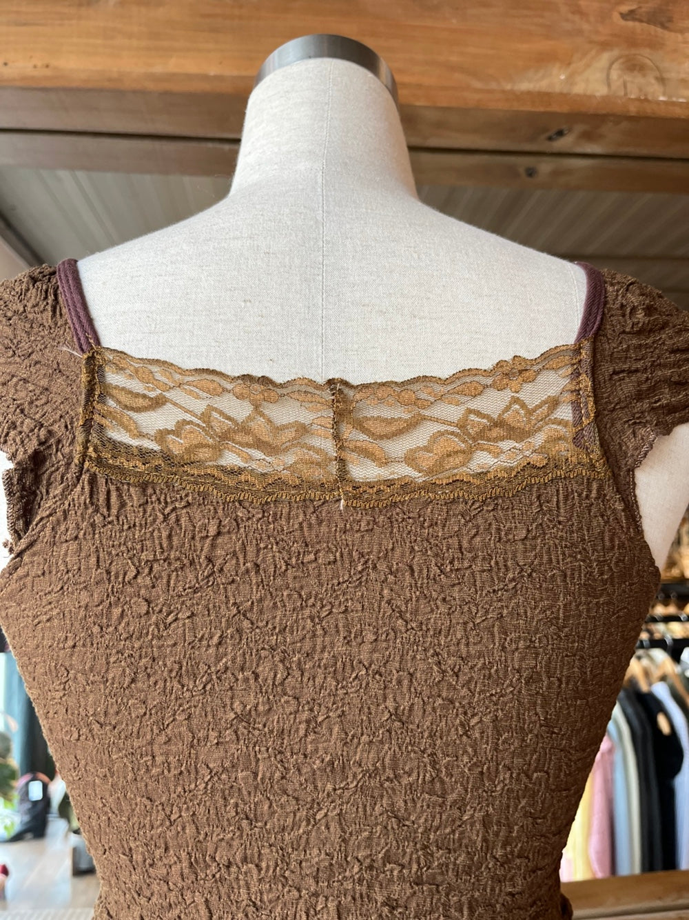 Lace Detail Cap Sleeve Top