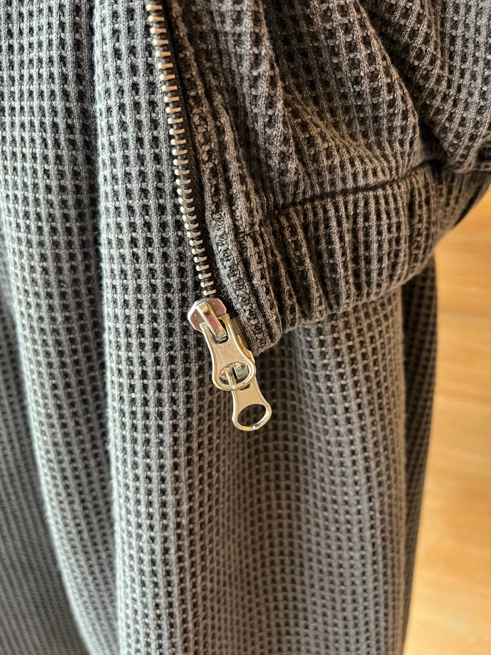 Men's Waffle Zip Up and Shorts Set