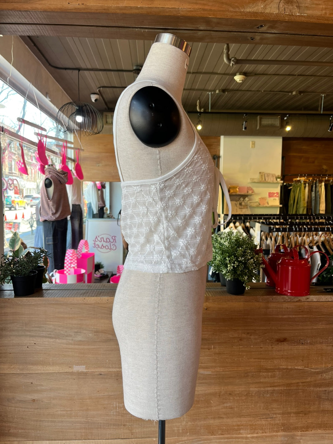 Sheer Tie Front Tank Top
