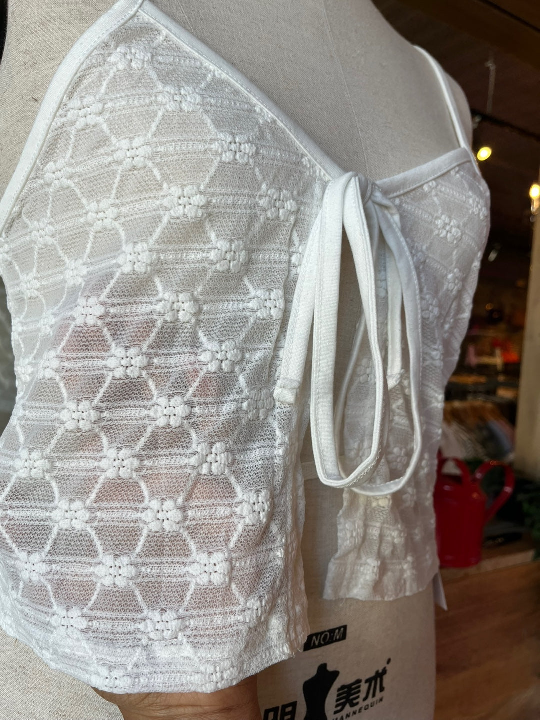 Sheer Tie Front Tank Top