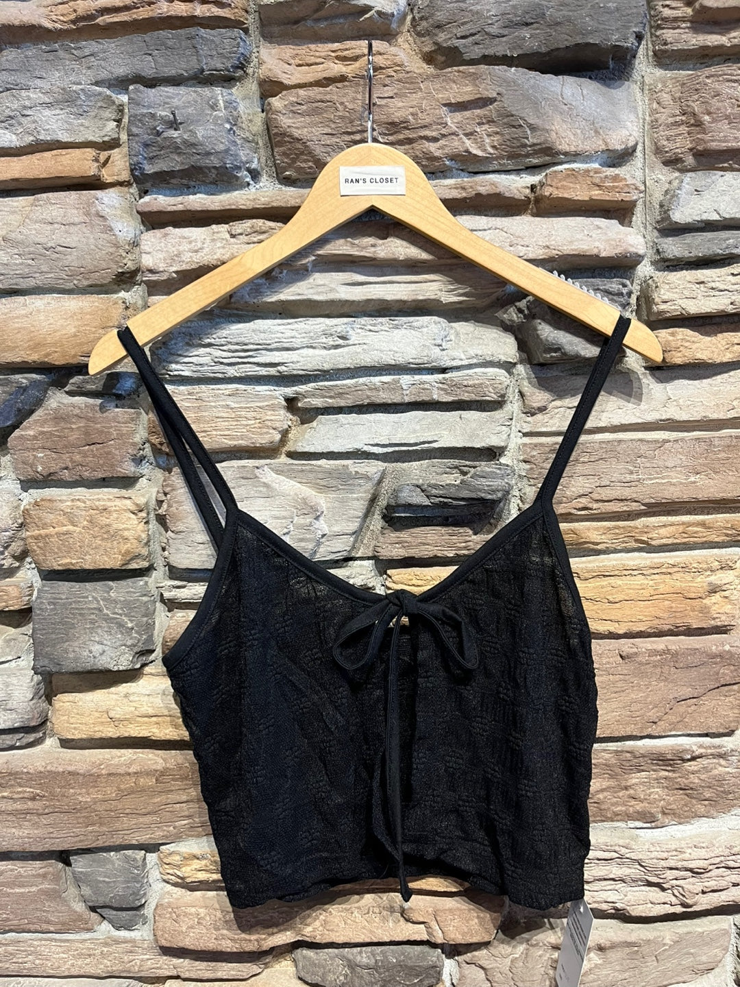Sheer Tie Front Tank Top