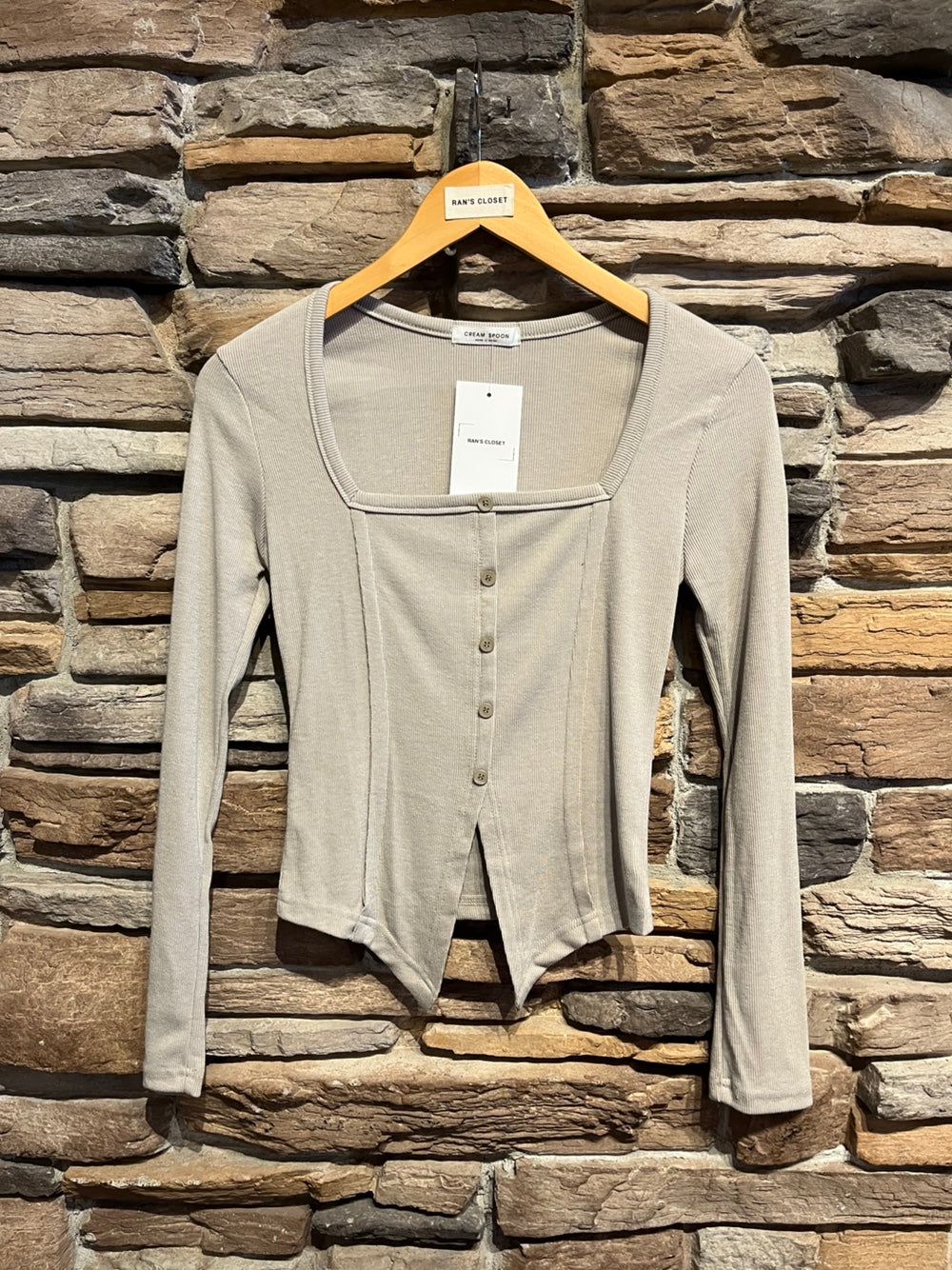 Square Neck Long Sleeve T-Shirt