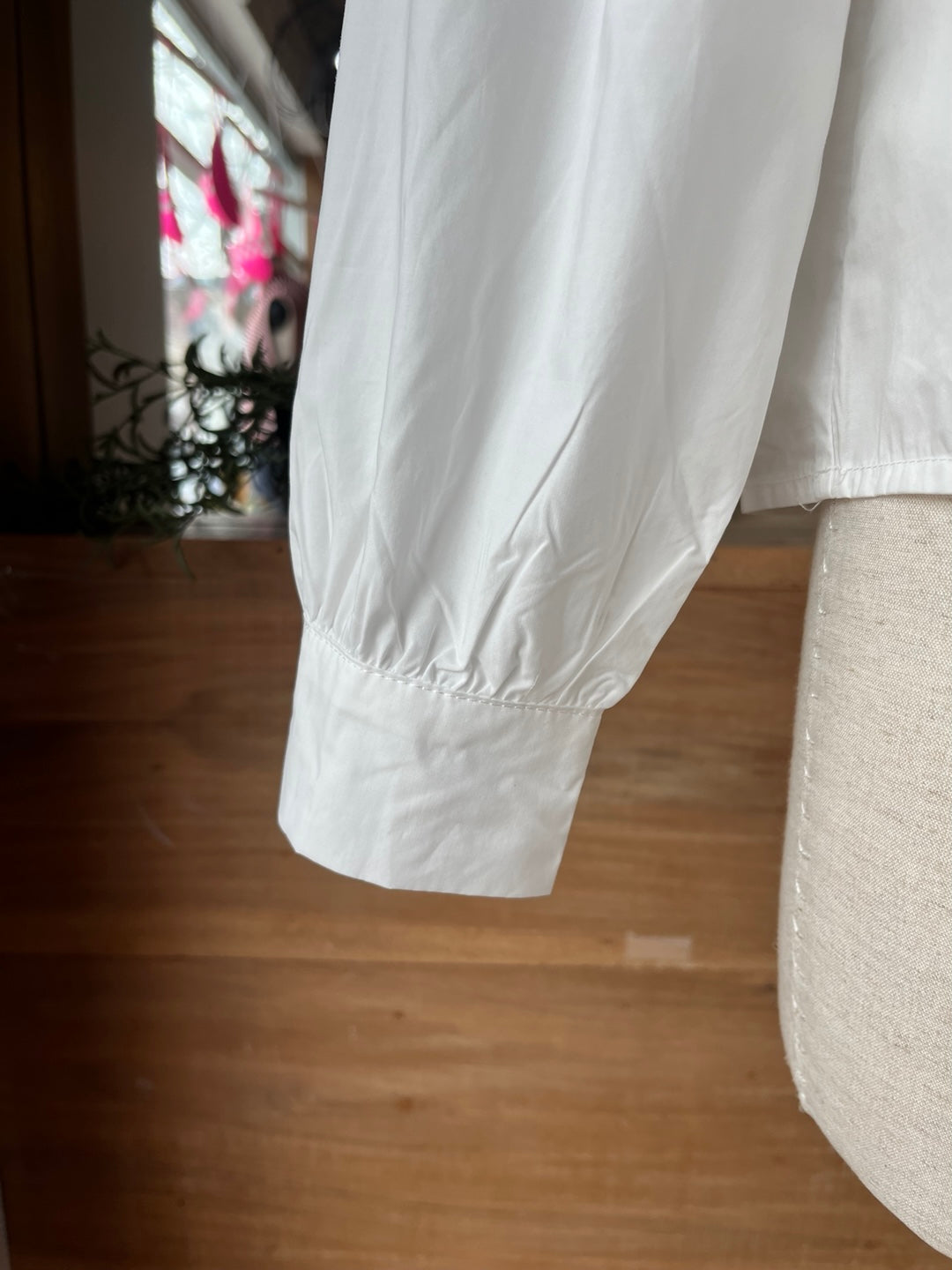 Blouse with Ruffled Oversized Collar