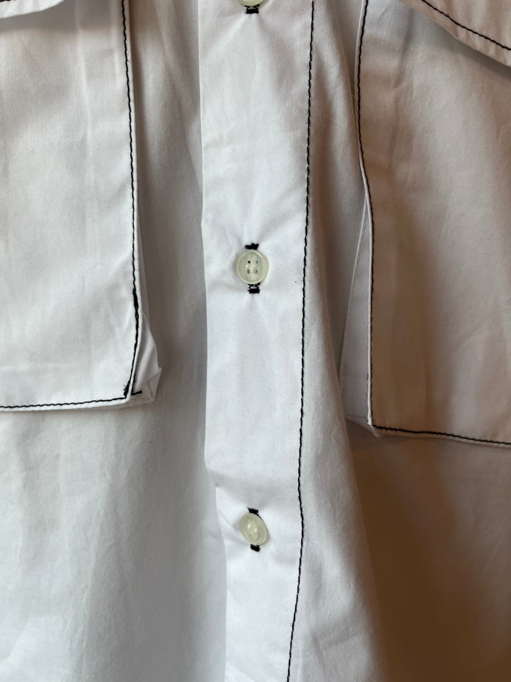 Contrast Stitch Short Sleeve Blouse