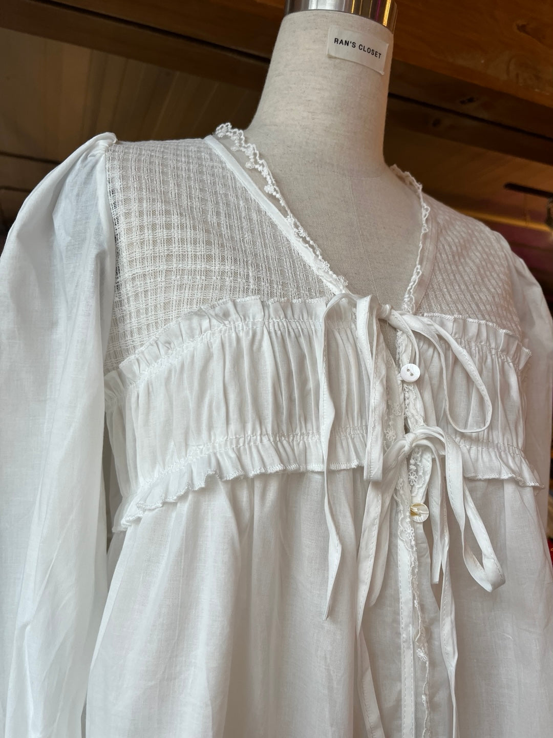 Lace and Ribbon Flowy Blouse