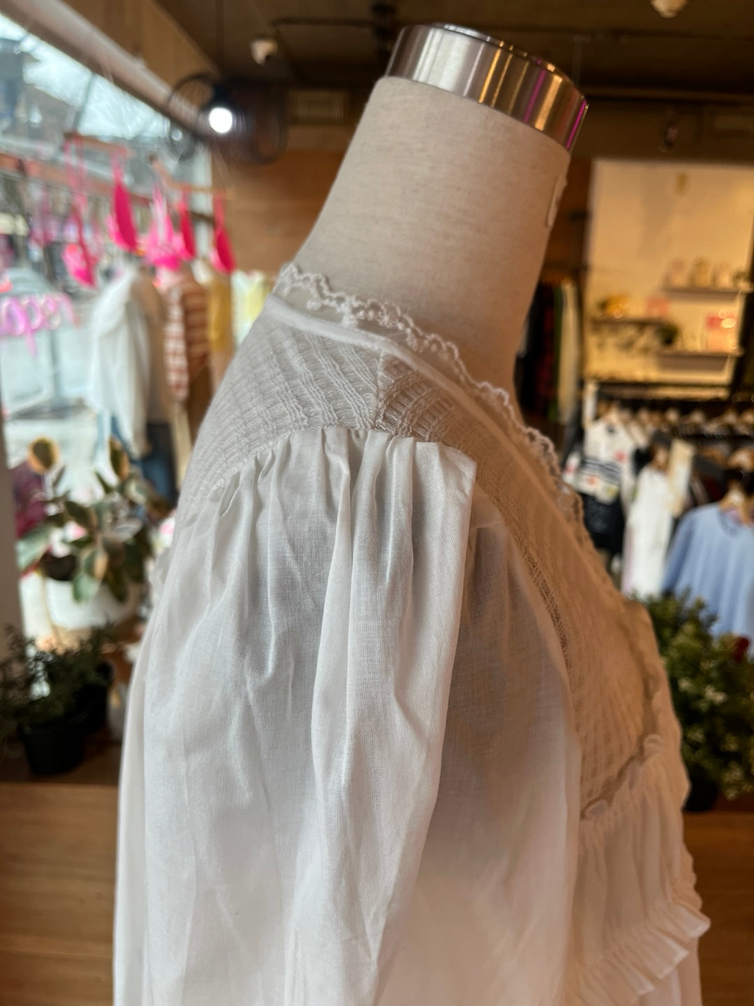 Lace and Ribbon Flowy Blouse