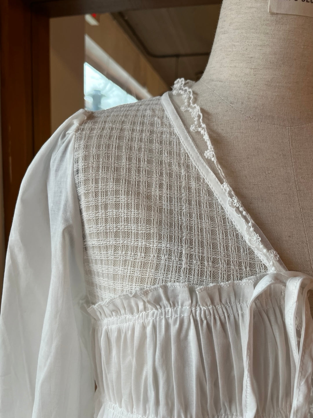 Lace and Ribbon Flowy Blouse