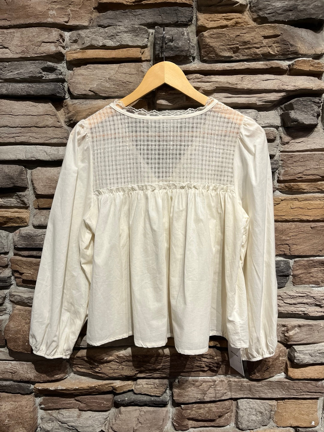Lace and Ribbon Flowy Blouse