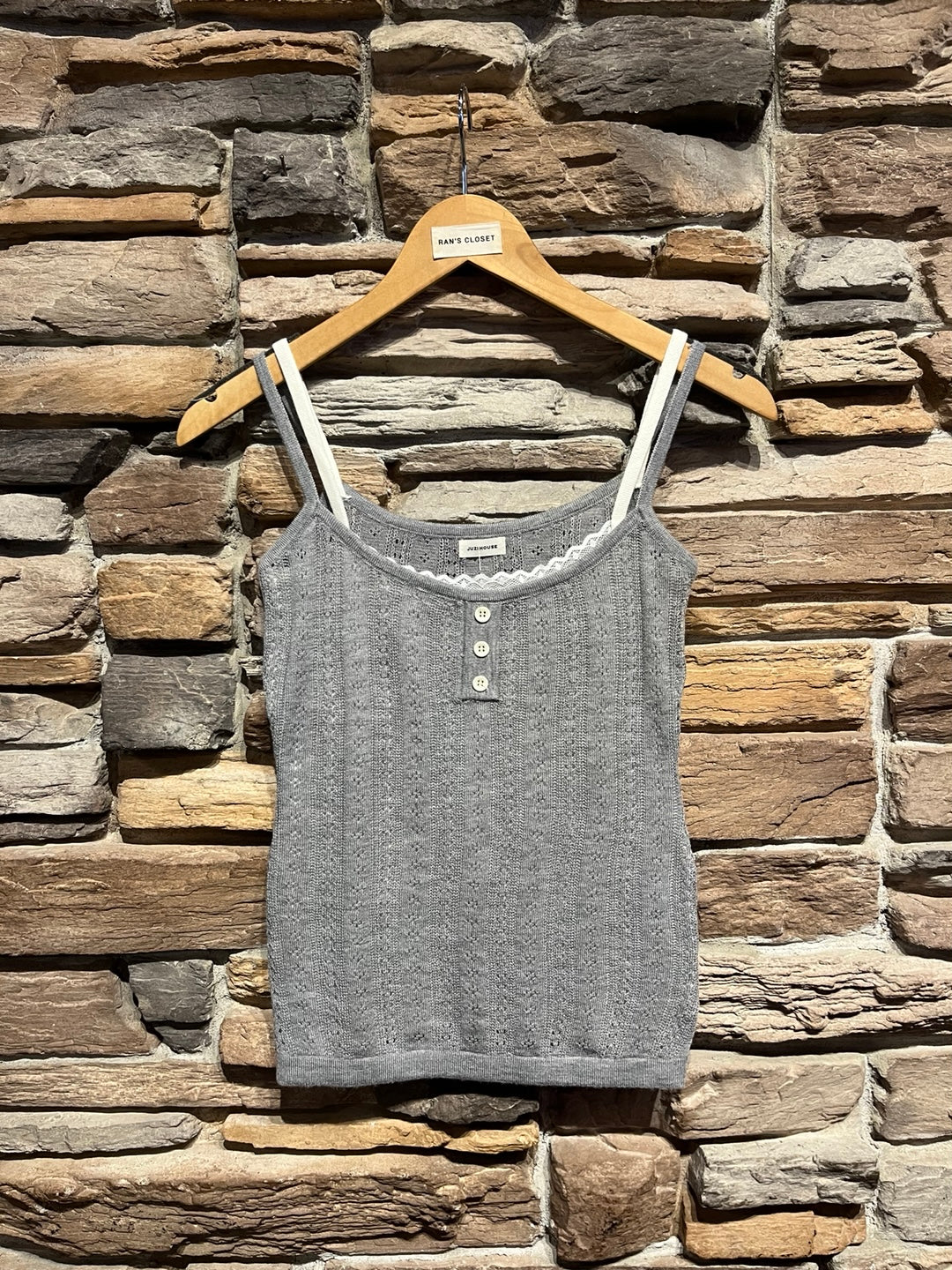 Light Knit Henley Tank Top