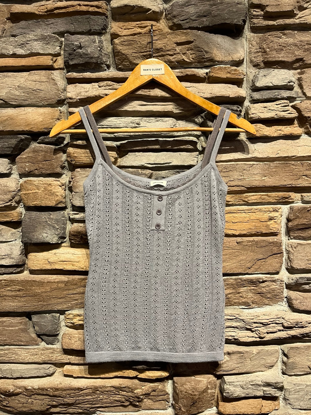 Light Knit Henley Tank Top