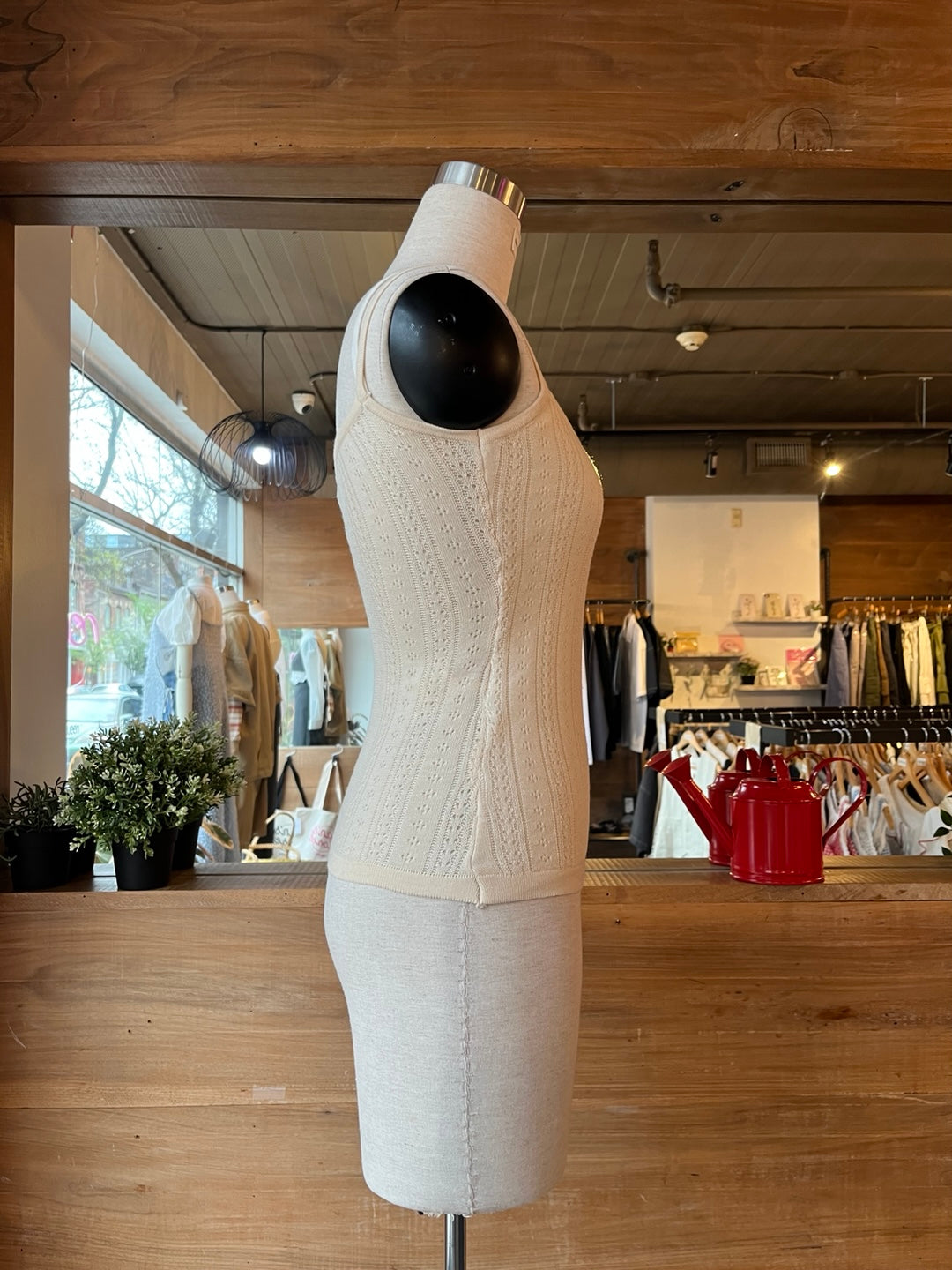 Light Knit Henley Tank Top