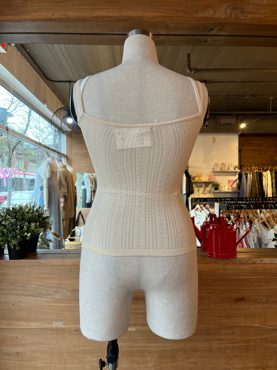 Light Knit Henley Tank Top