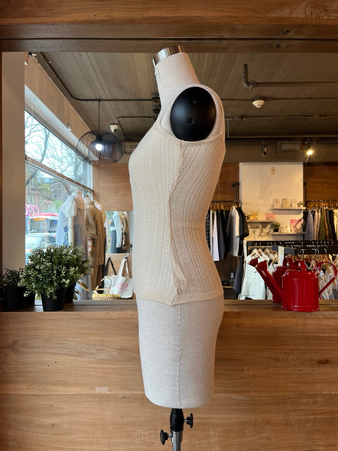 Light Knit Henley Tank Top