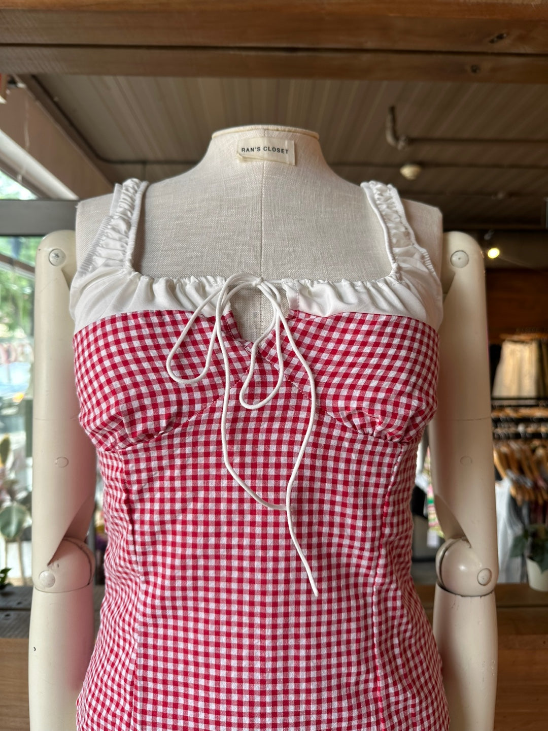 Gingham Milkmaid Top