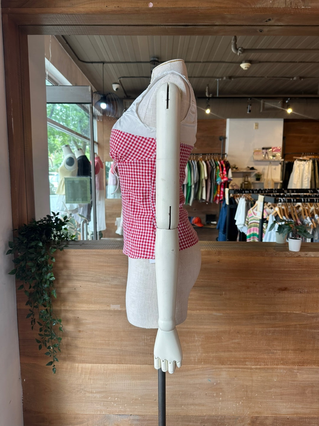 Gingham Milkmaid Top
