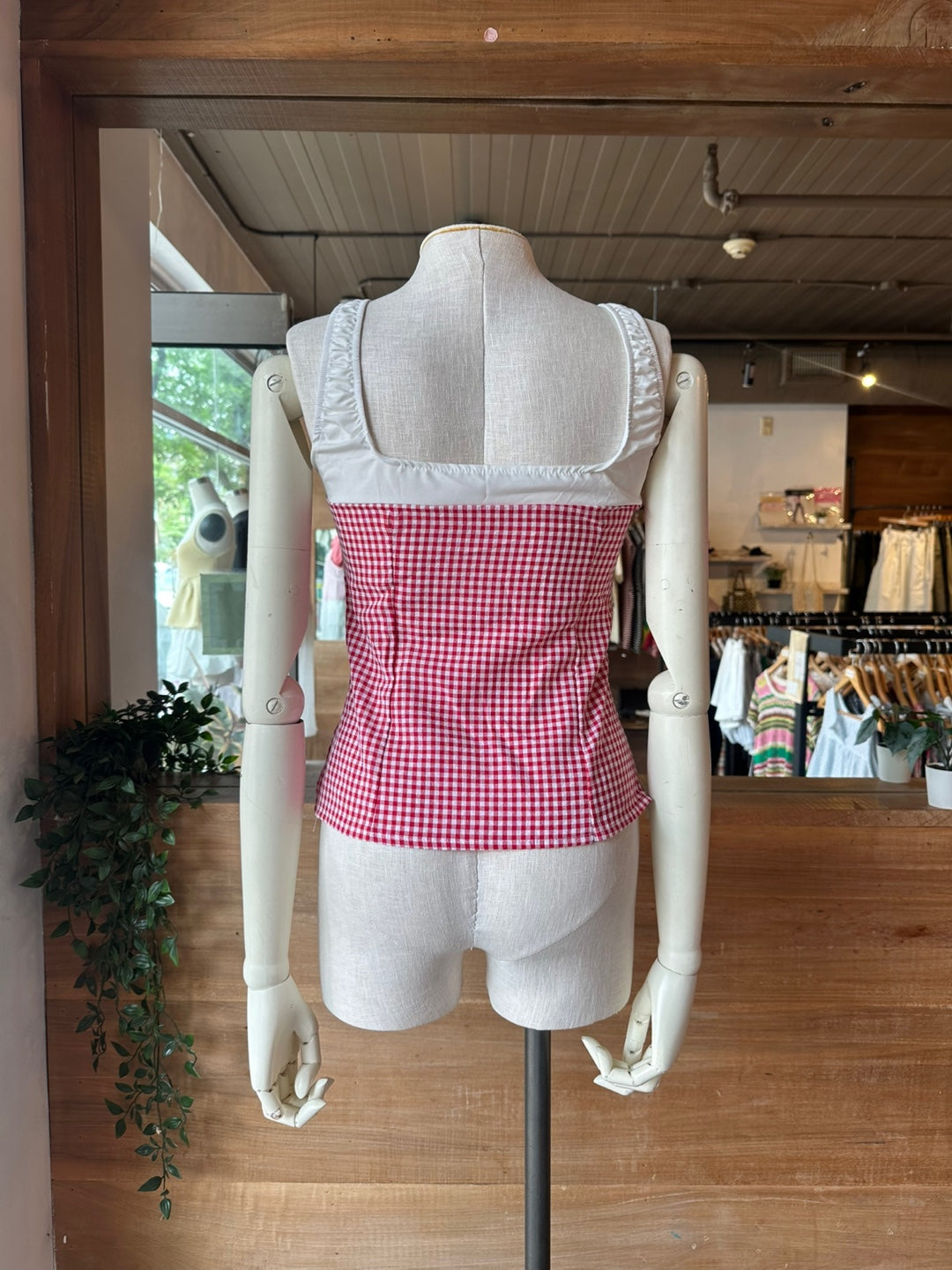 Gingham Milkmaid Top