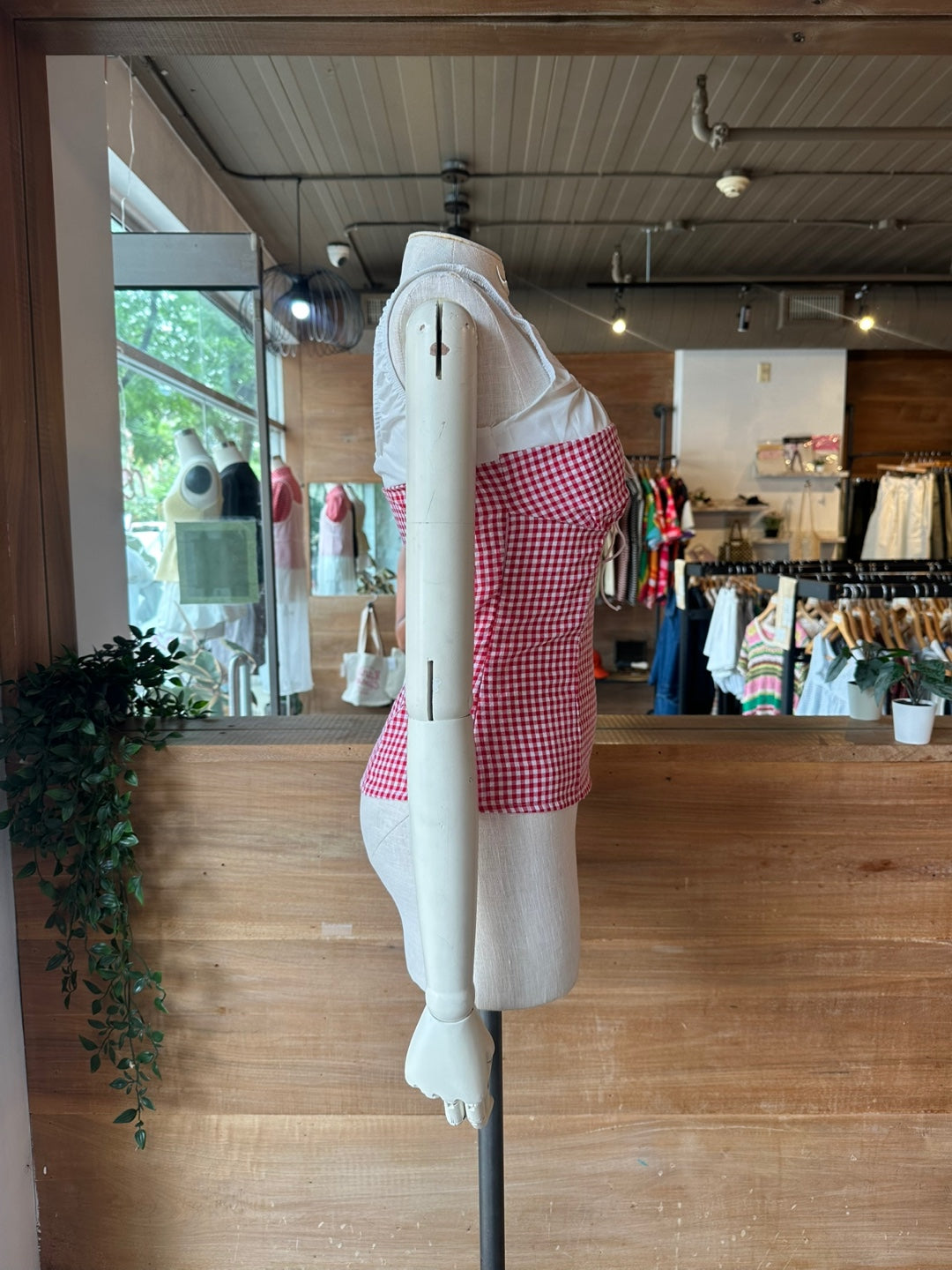 Gingham Milkmaid Top