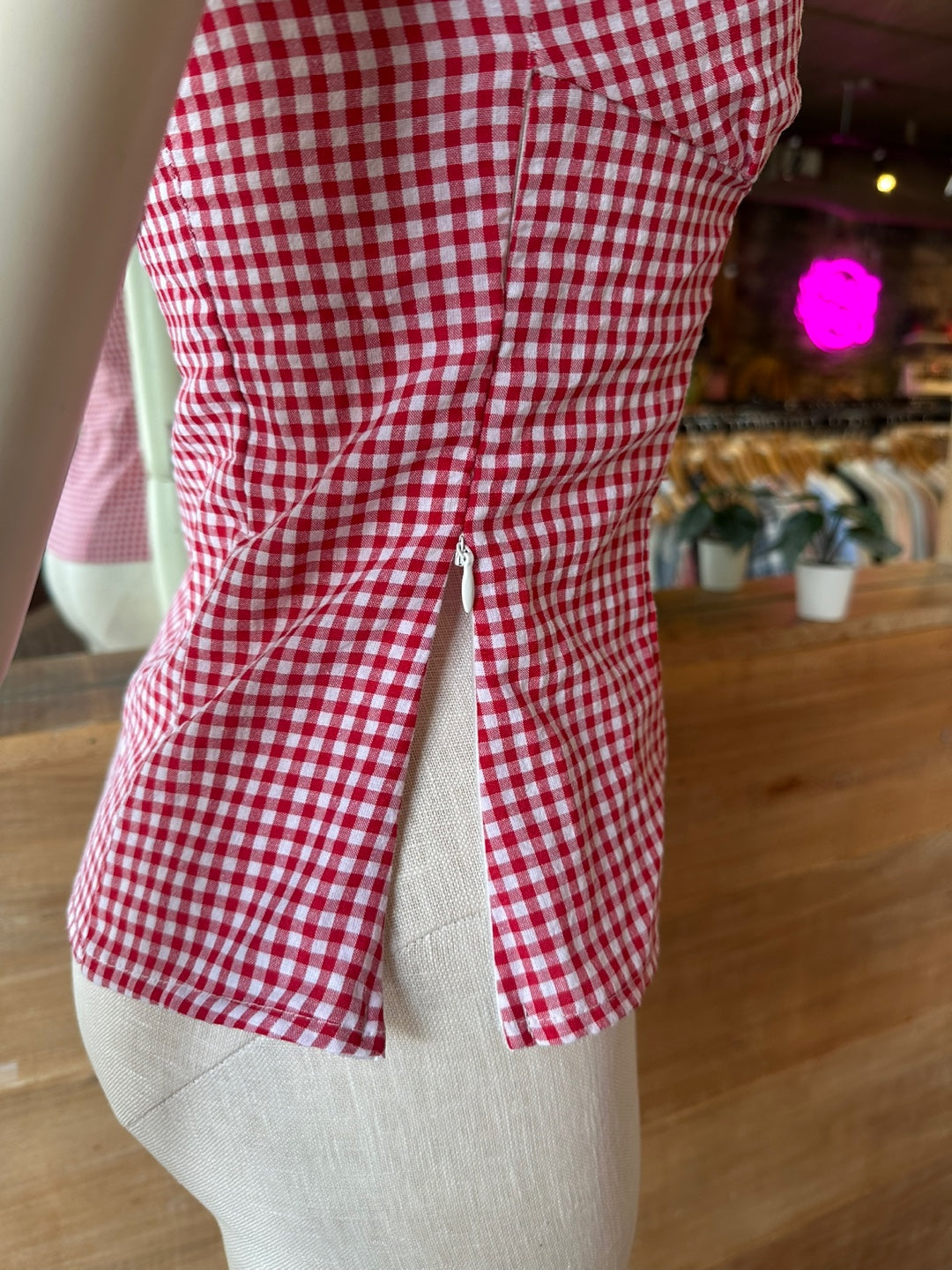 Gingham Milkmaid Top
