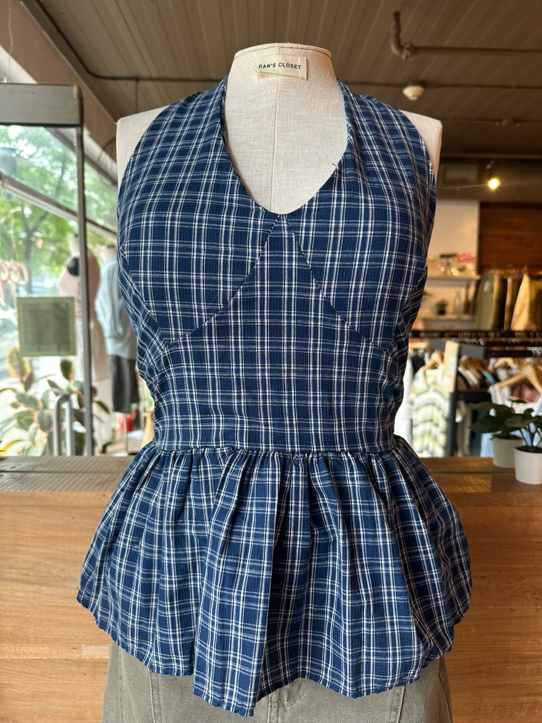 Plaid Halter Top
