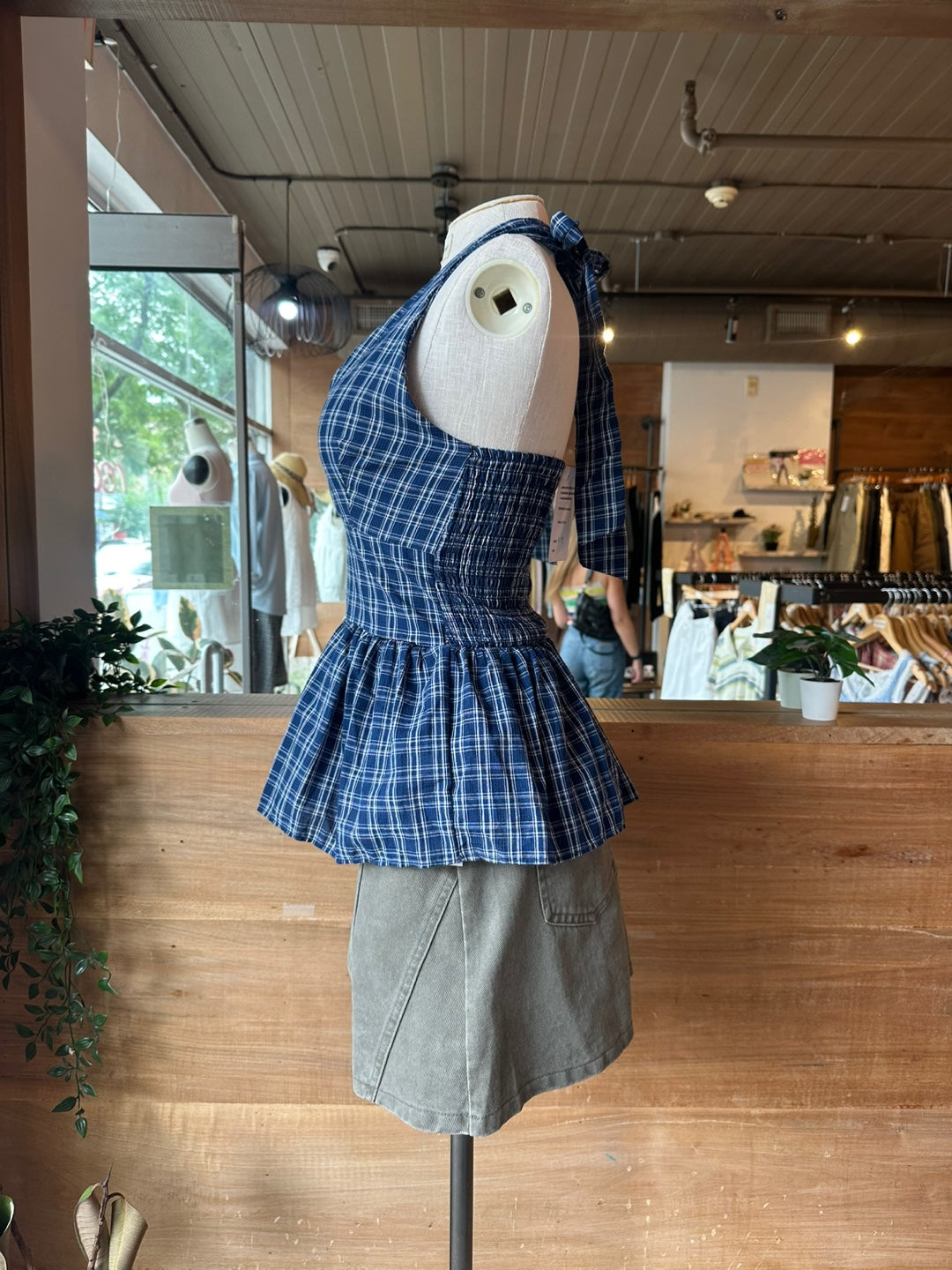 Plaid Halter Top