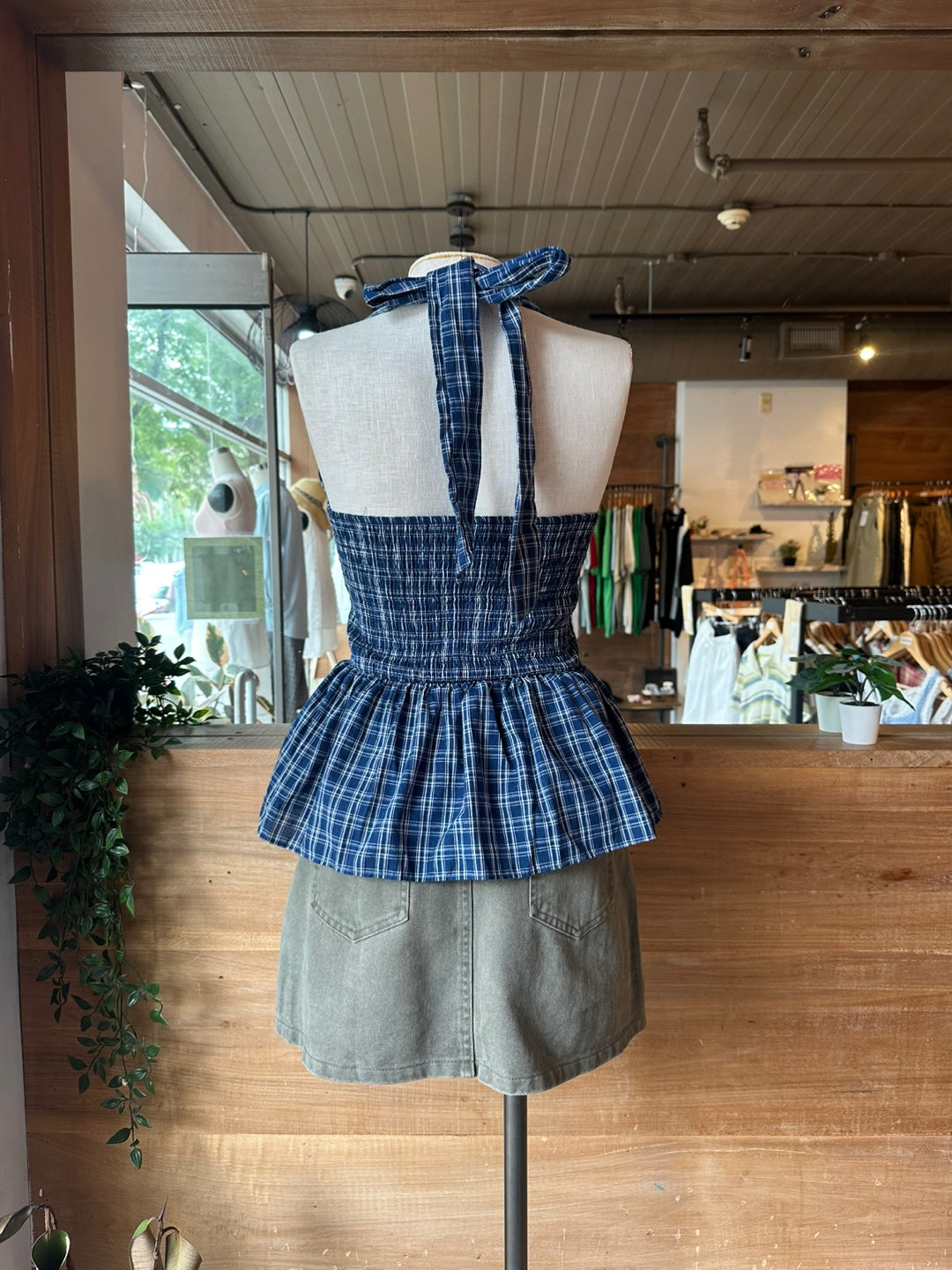 Plaid Halter Top