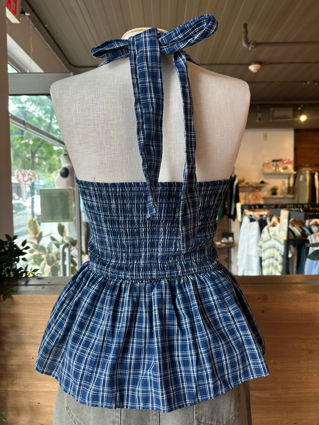 Plaid Halter Top