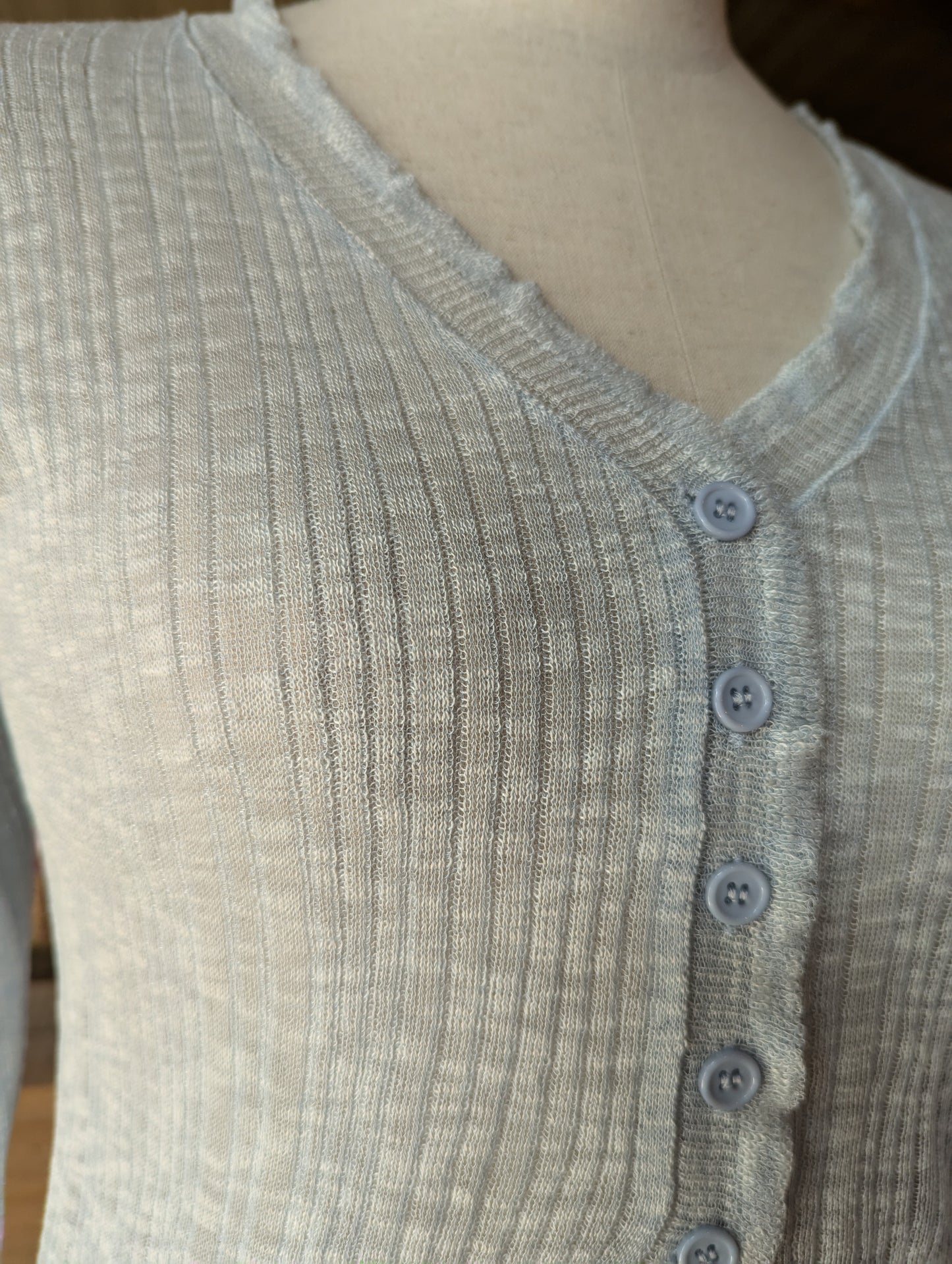 Sheer Button Up Cardigan with Ruffled Trim