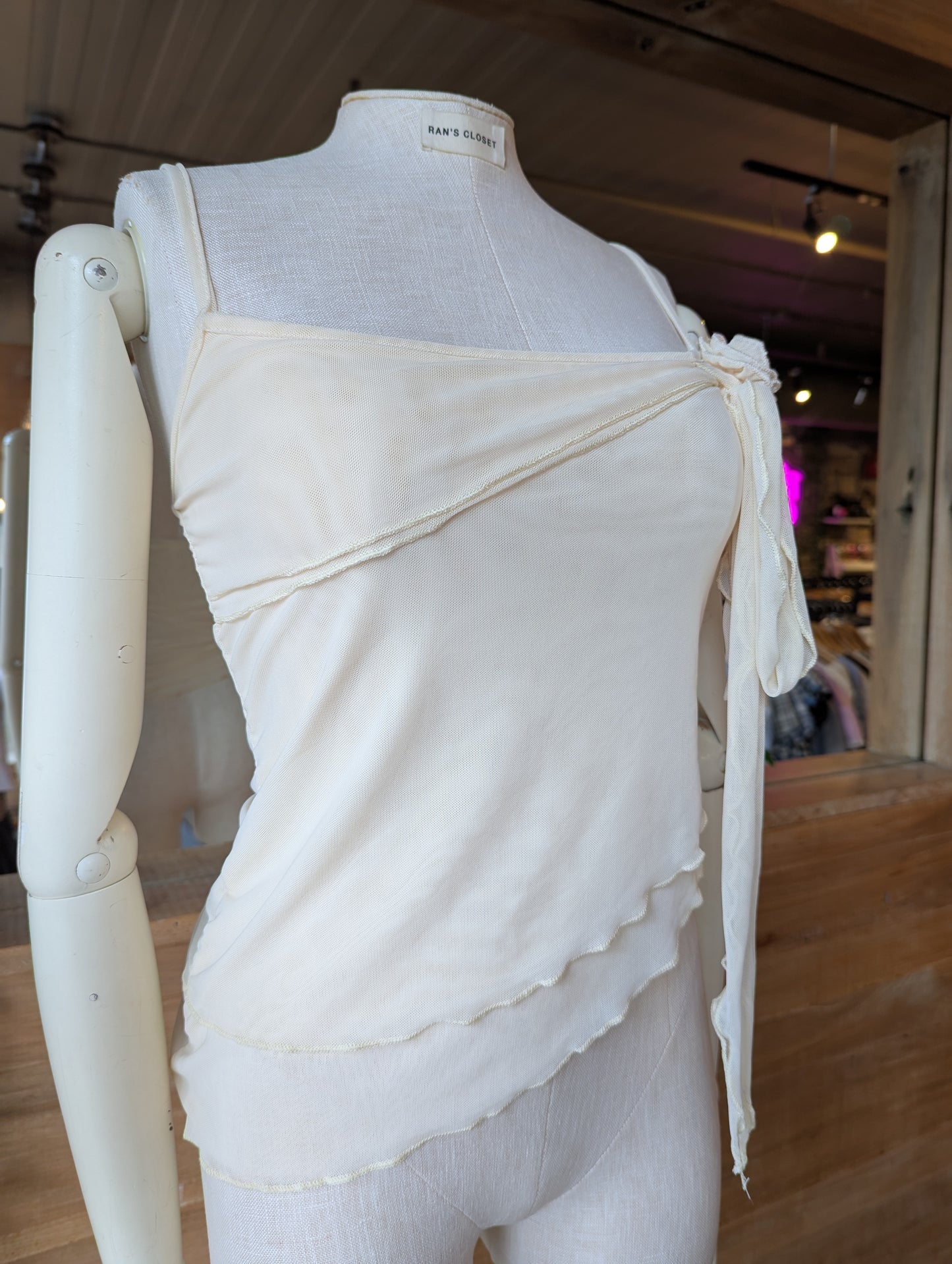 Sheer Tank Top with Rose Detail