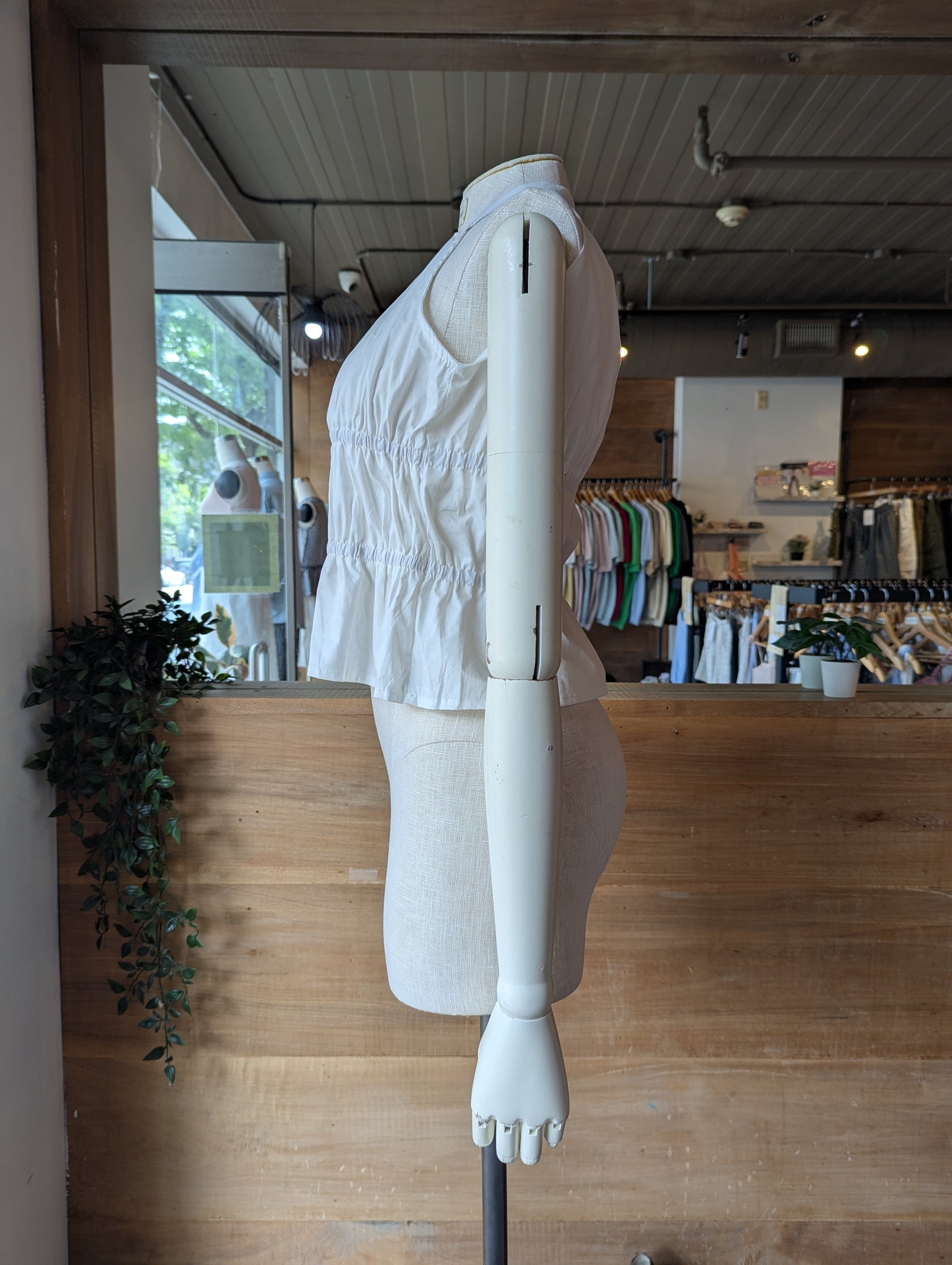 High Neck Shirred Top