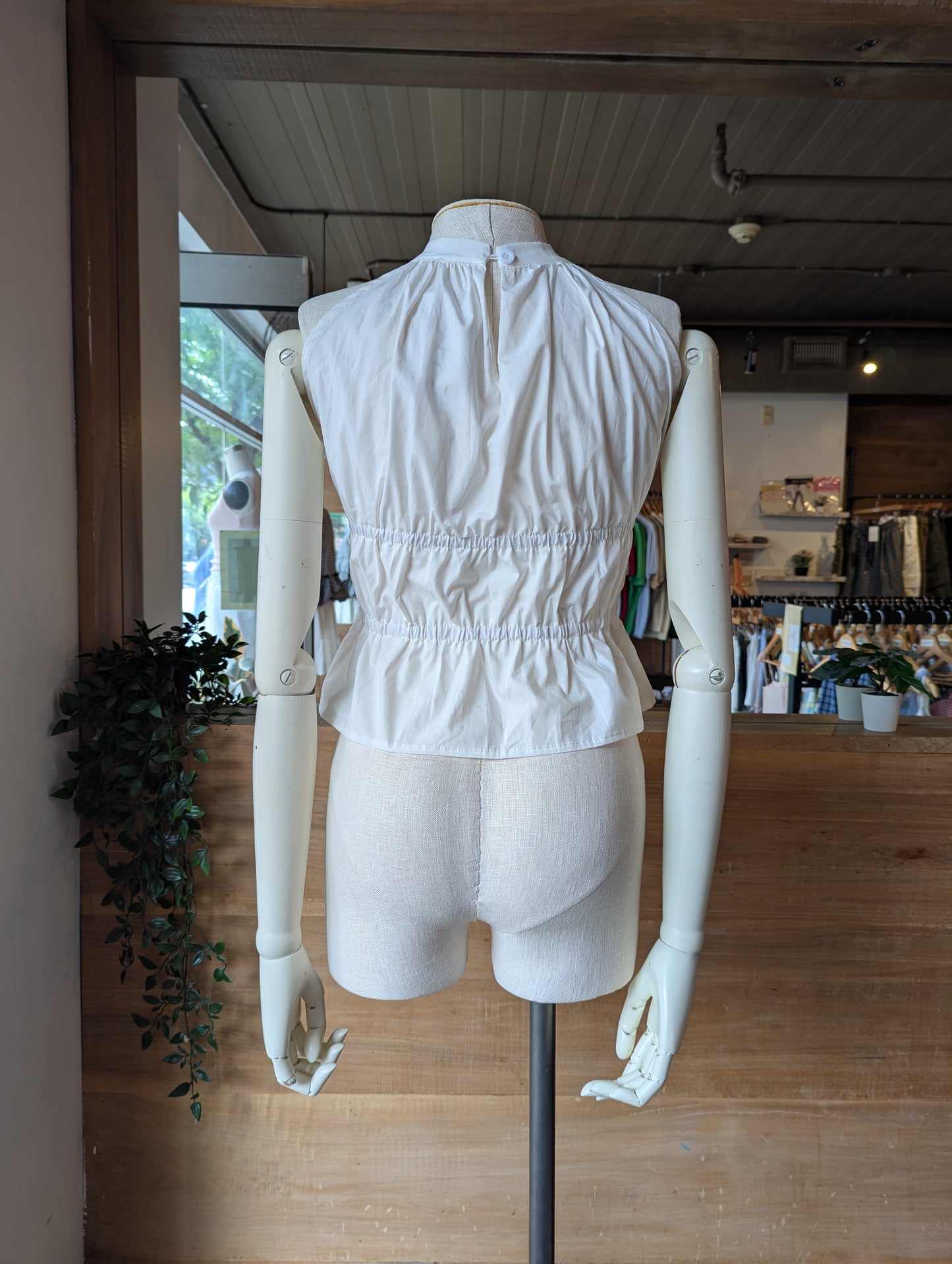 High Neck Shirred Top