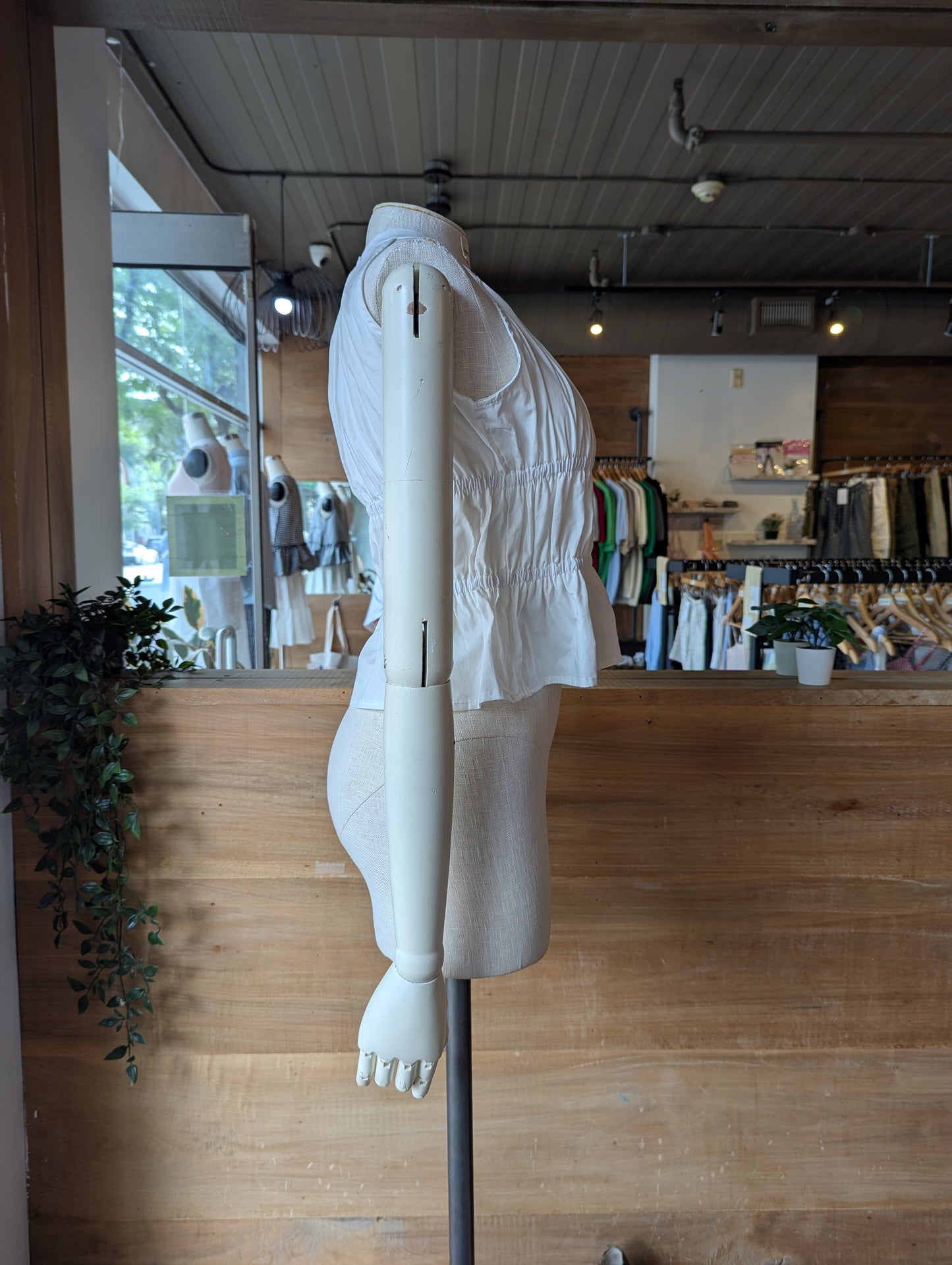 High Neck Shirred Top