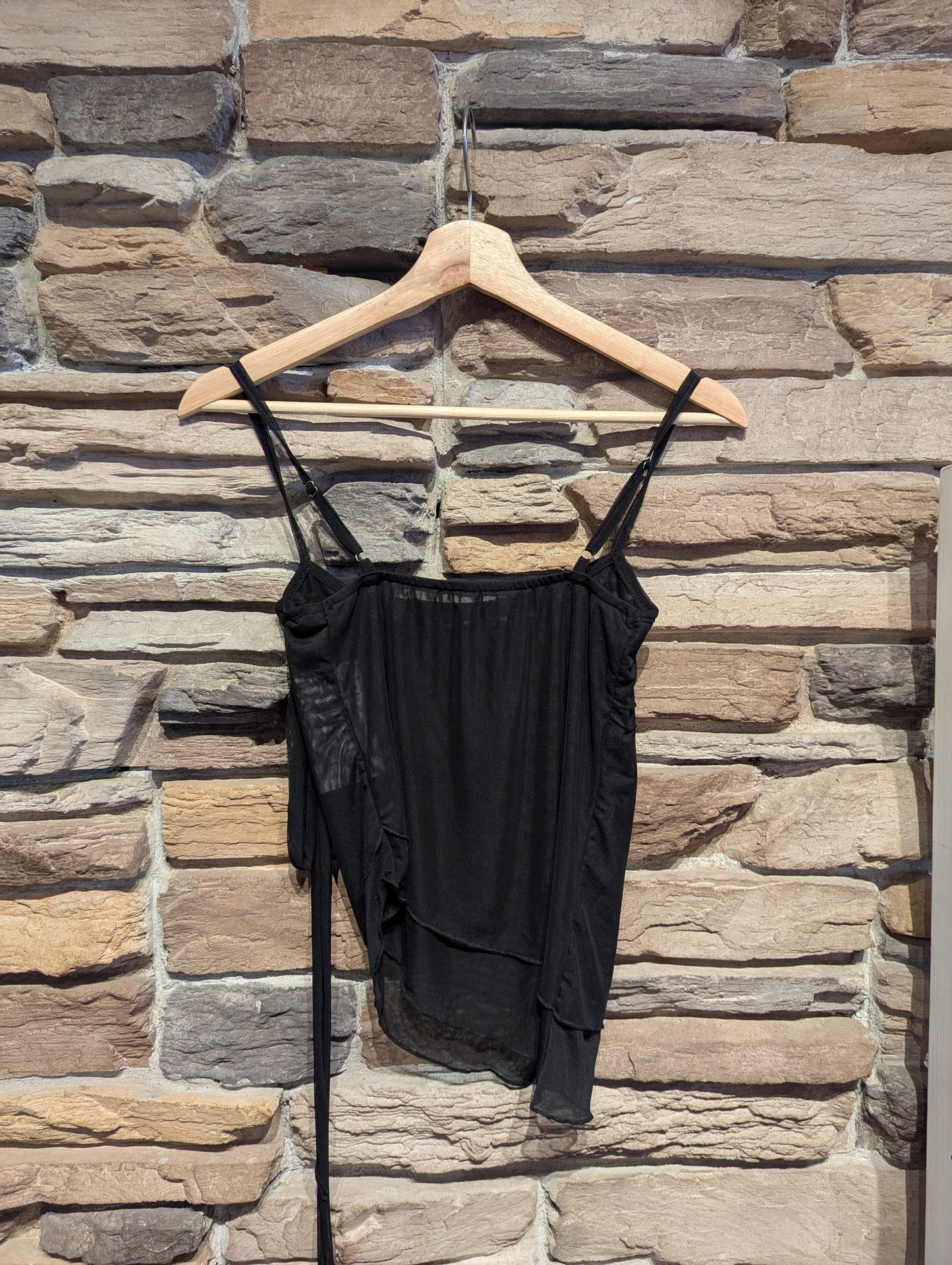 Sheer Tank Top with Rose Detail