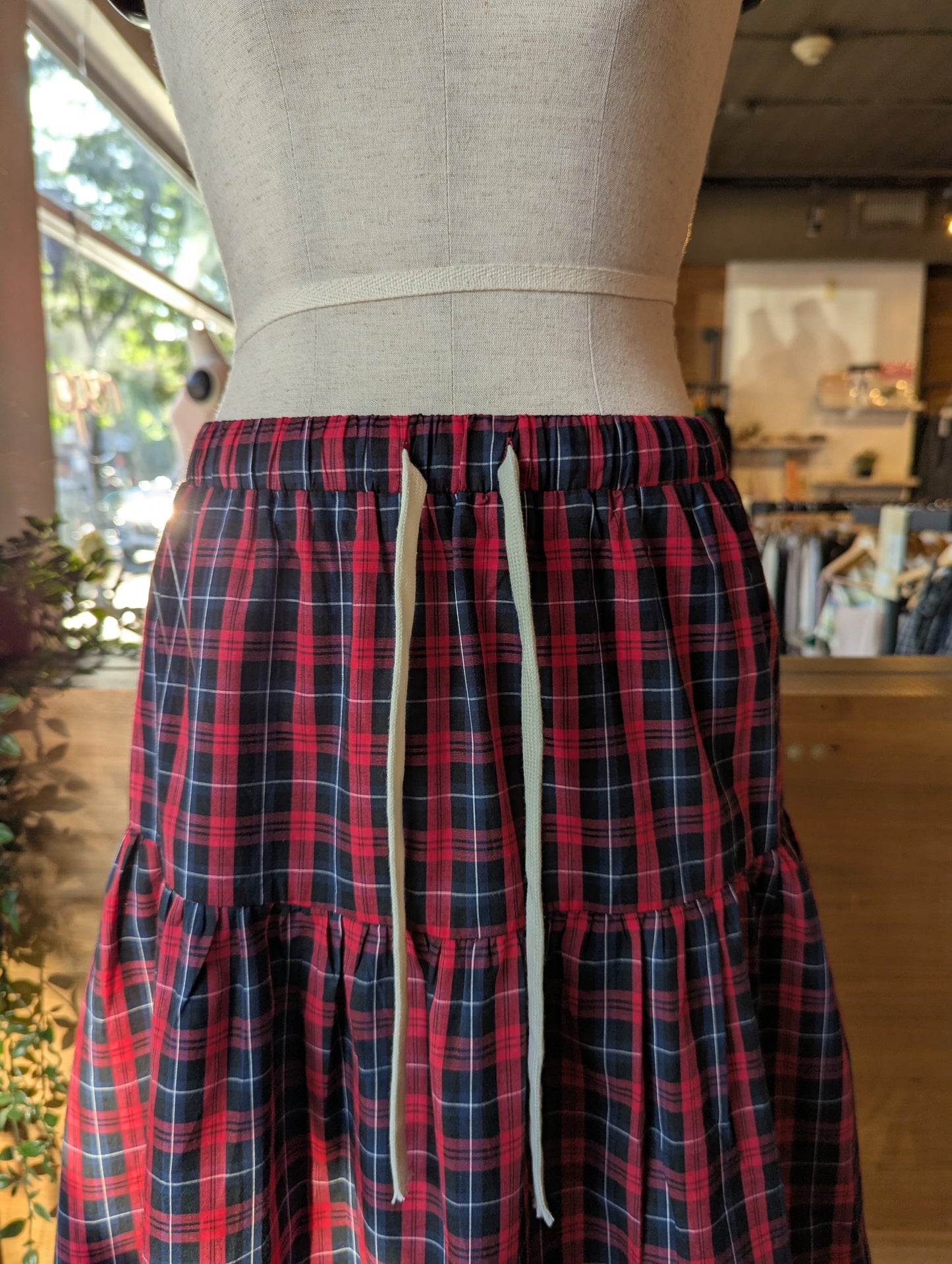 Plaid Midi Skirt
