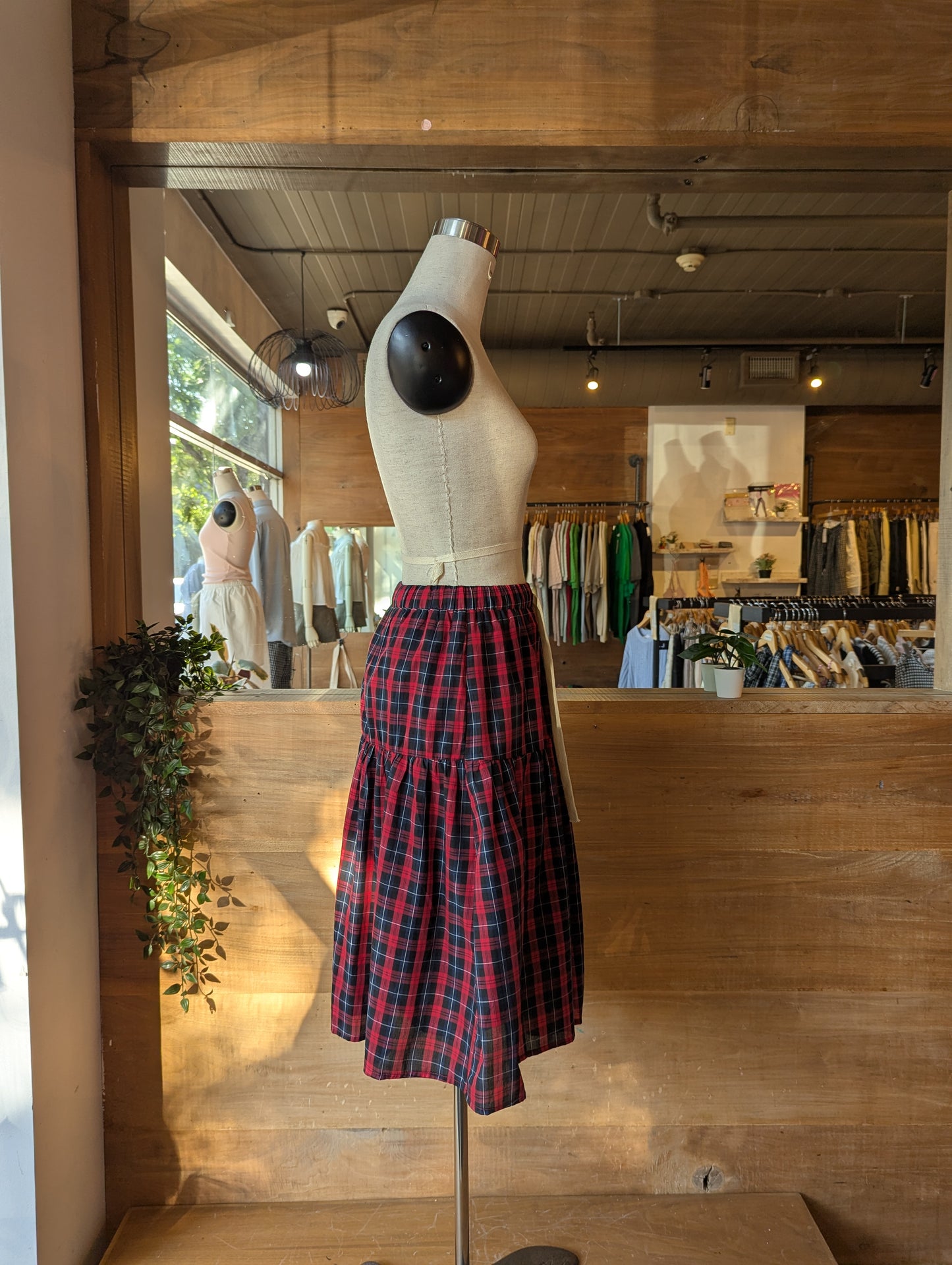 Plaid Midi Skirt