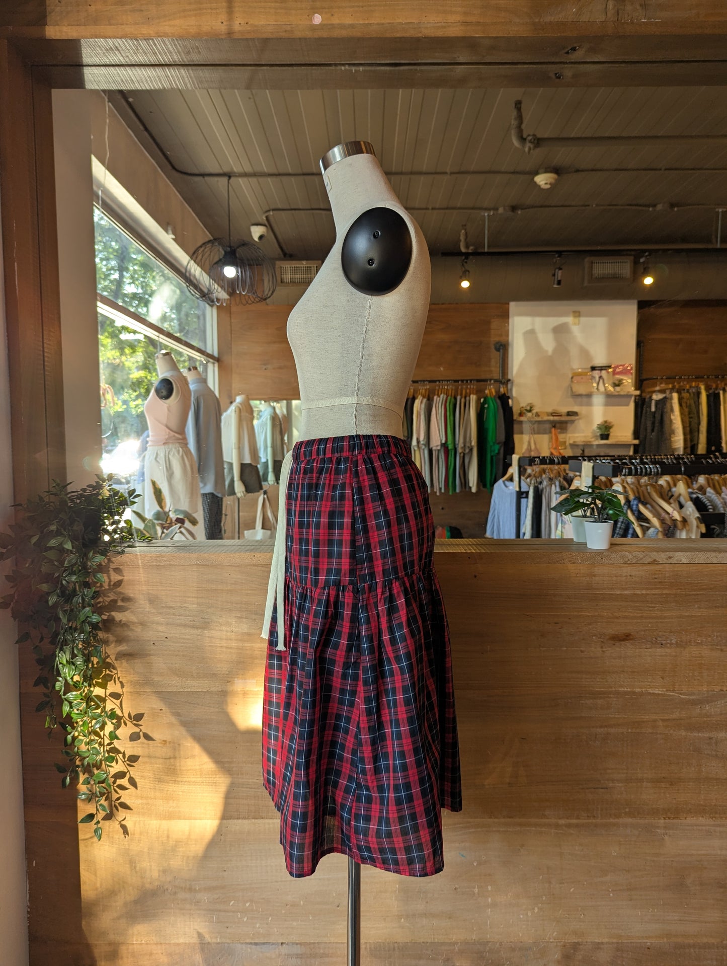 Plaid Midi Skirt