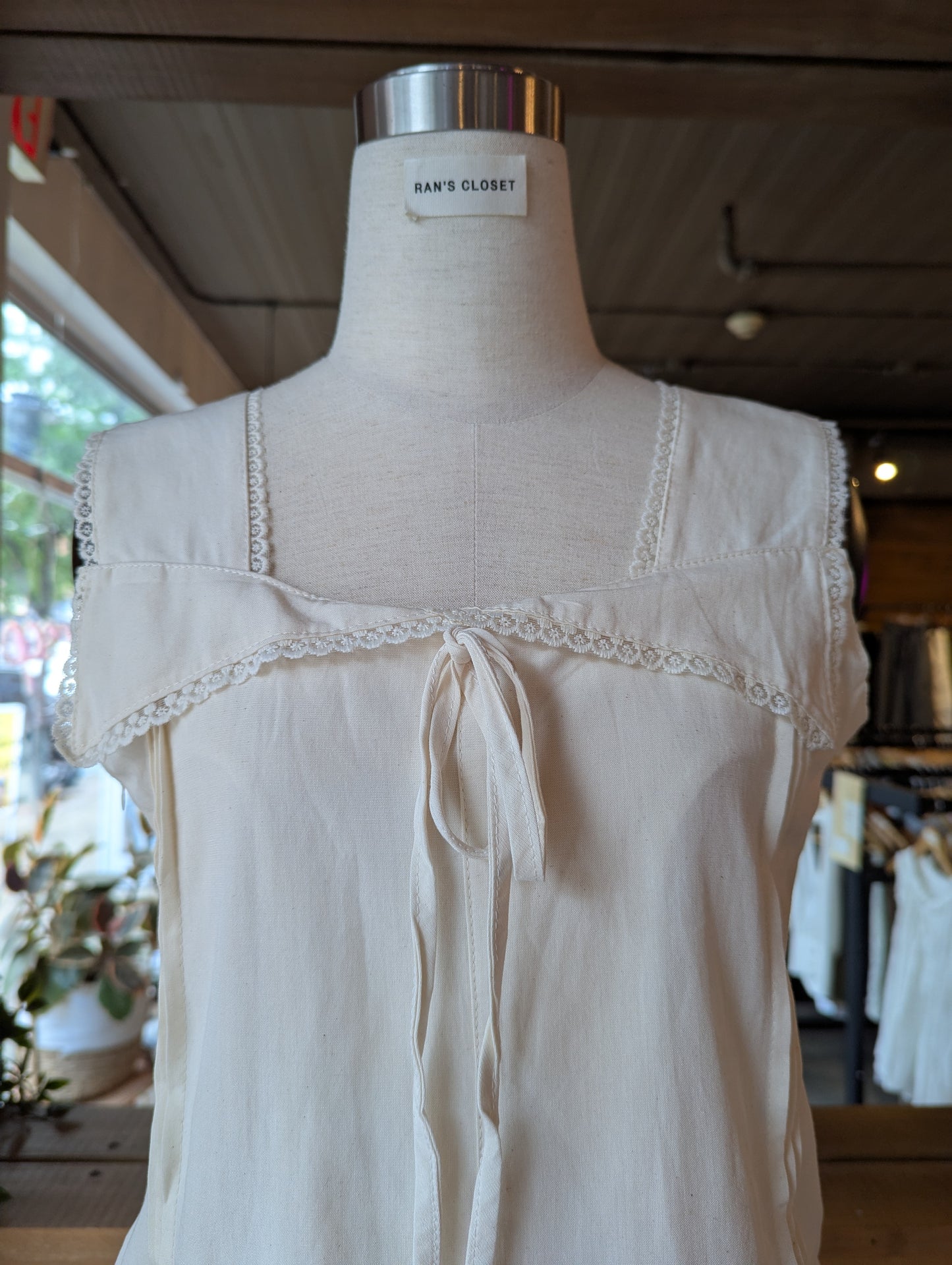 Square Neck Lace Detail Top