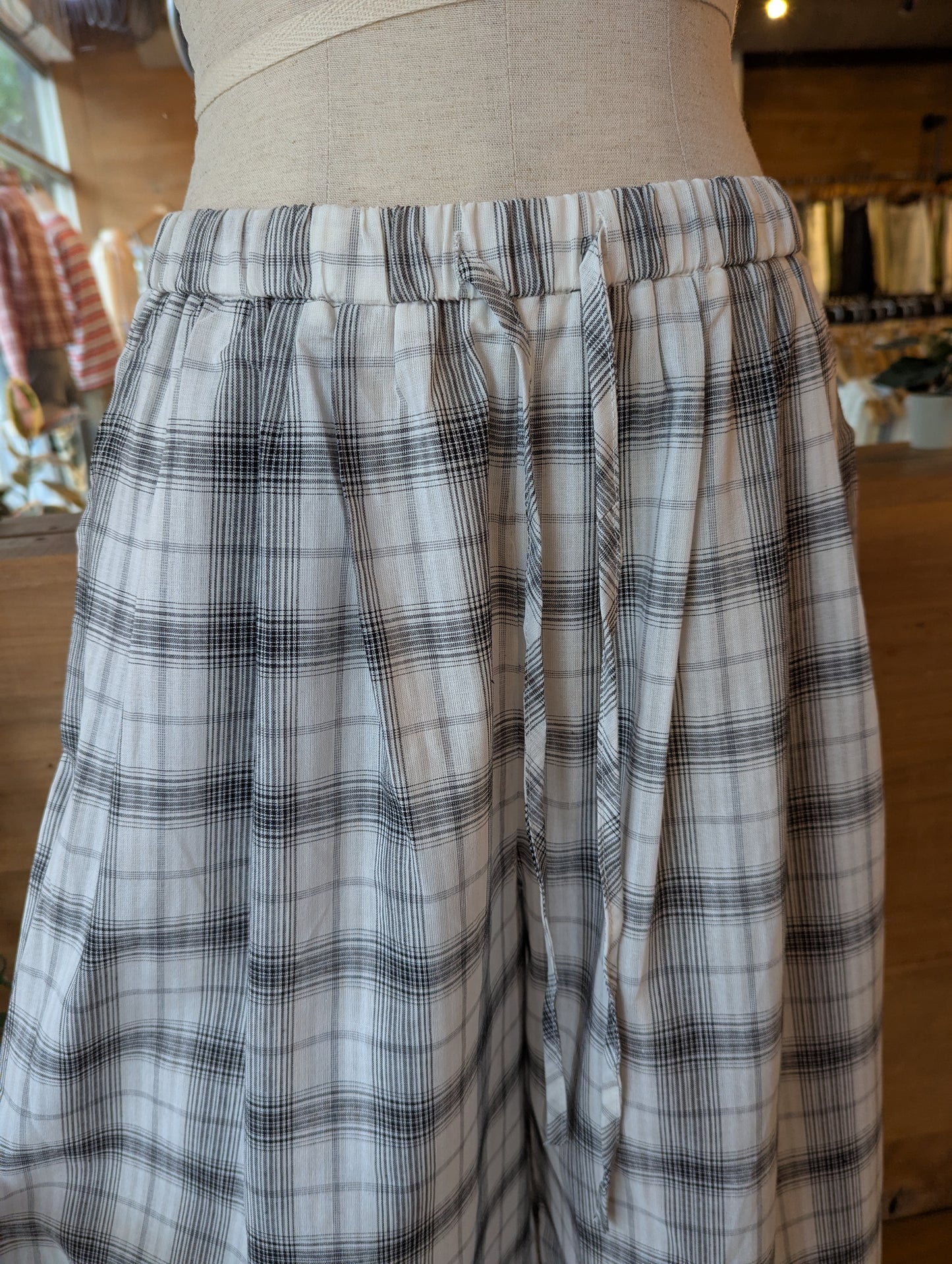 Wide Leg Plaid Pants