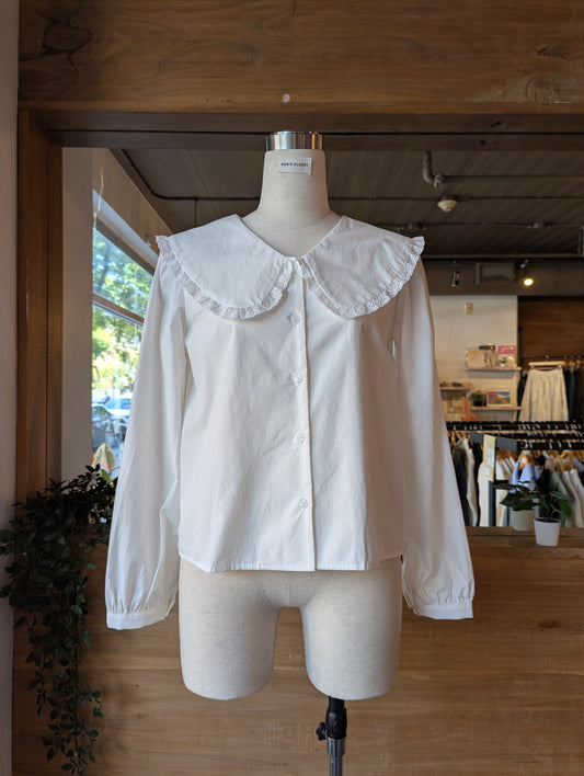 Peter Pan Collar Button Up Blouse