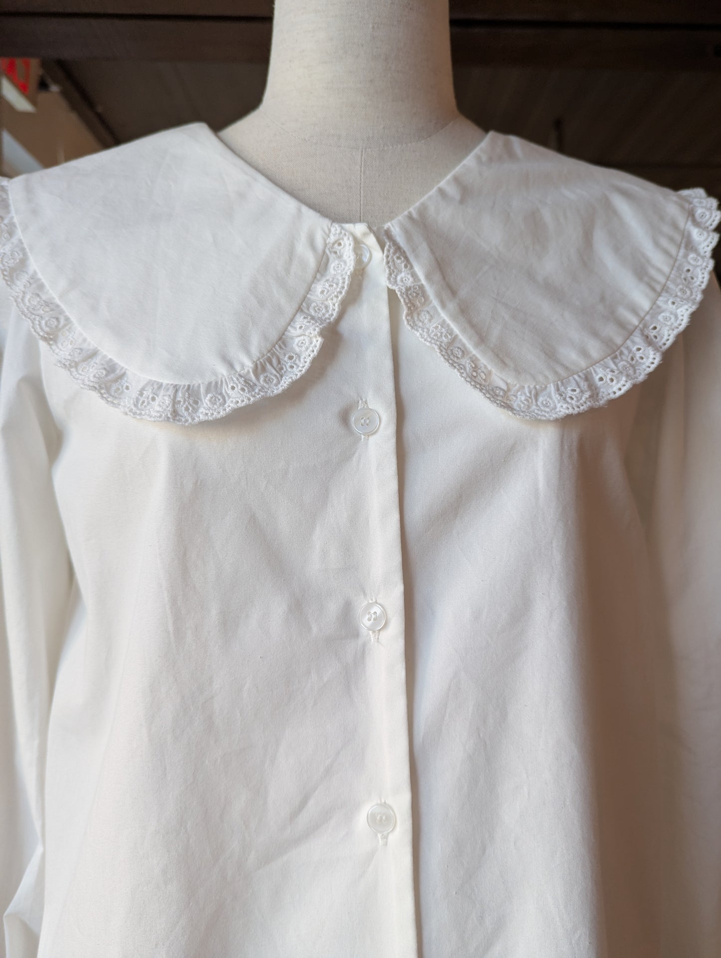 Peter Pan Collar Button Up Blouse