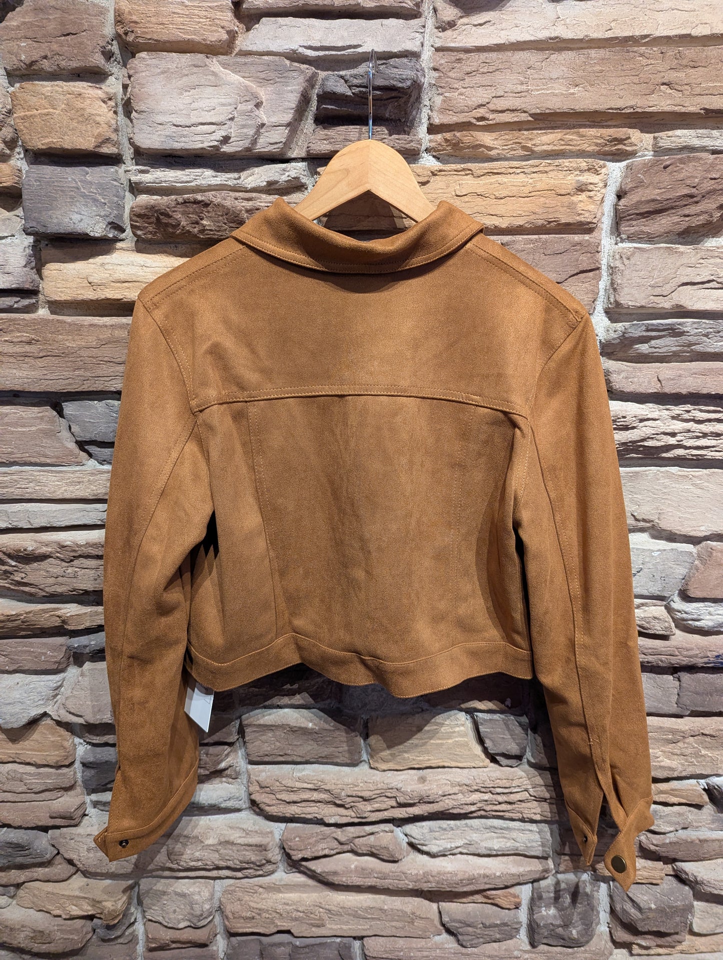 Cropped Vegan Suede Jacket