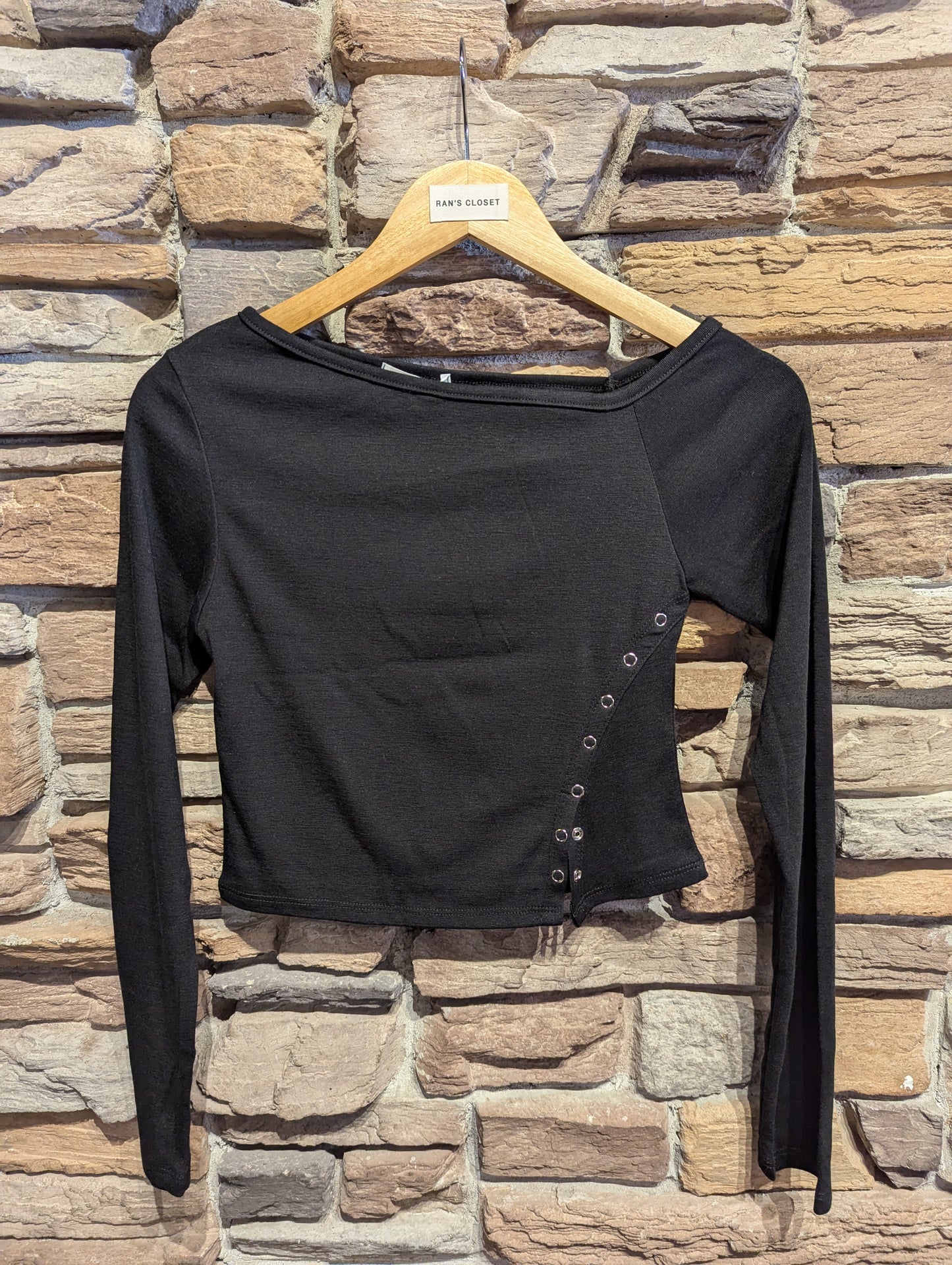 Asymmetric Long Sleeve With Side Snaps