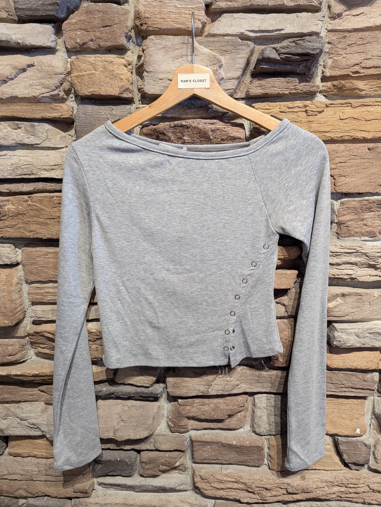Asymmetric Long Sleeve With Side Snaps