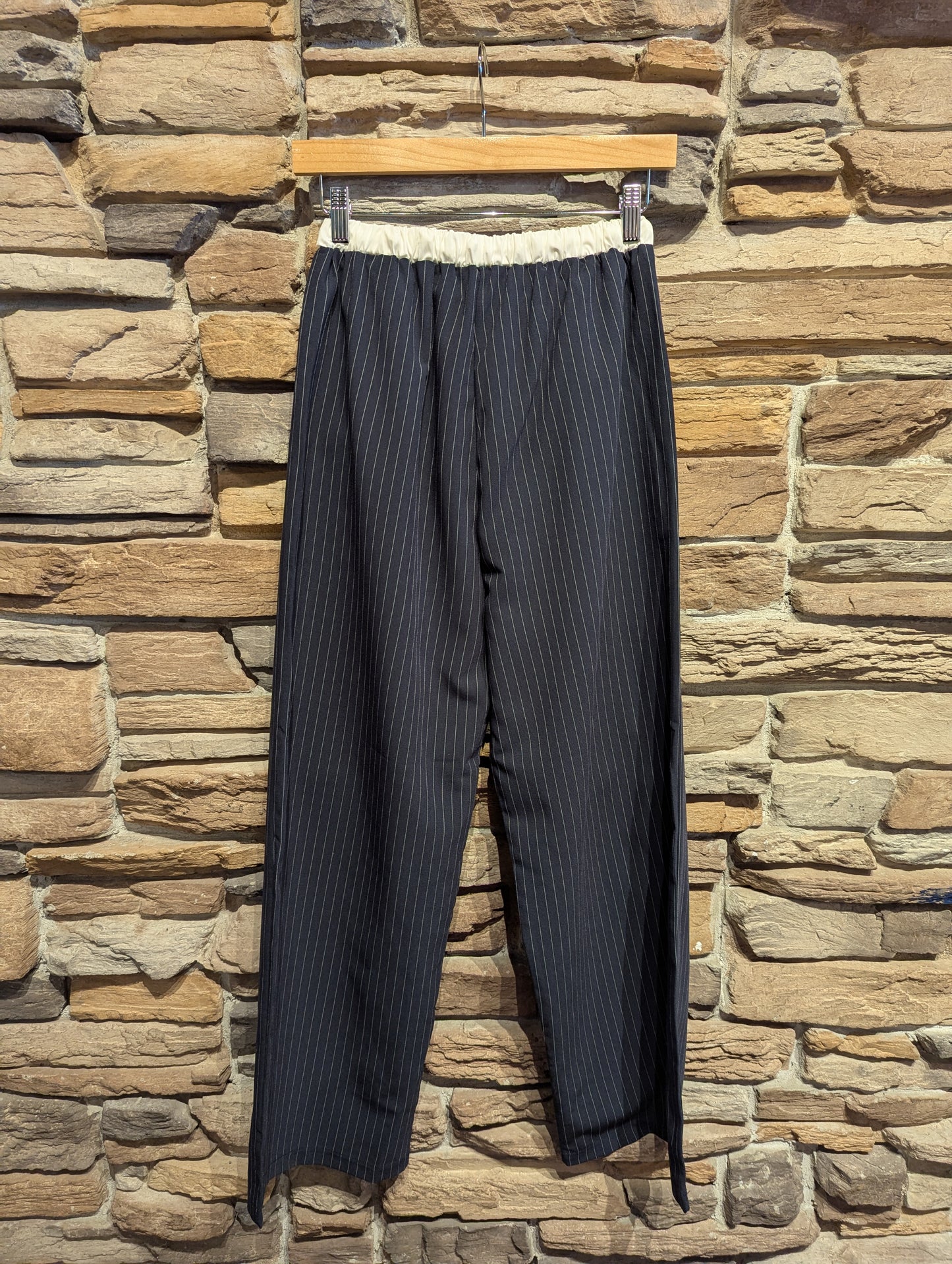 White Waistband Pinstripe Pants