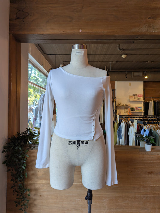 Asymmetric Long Sleeve With Side Snaps